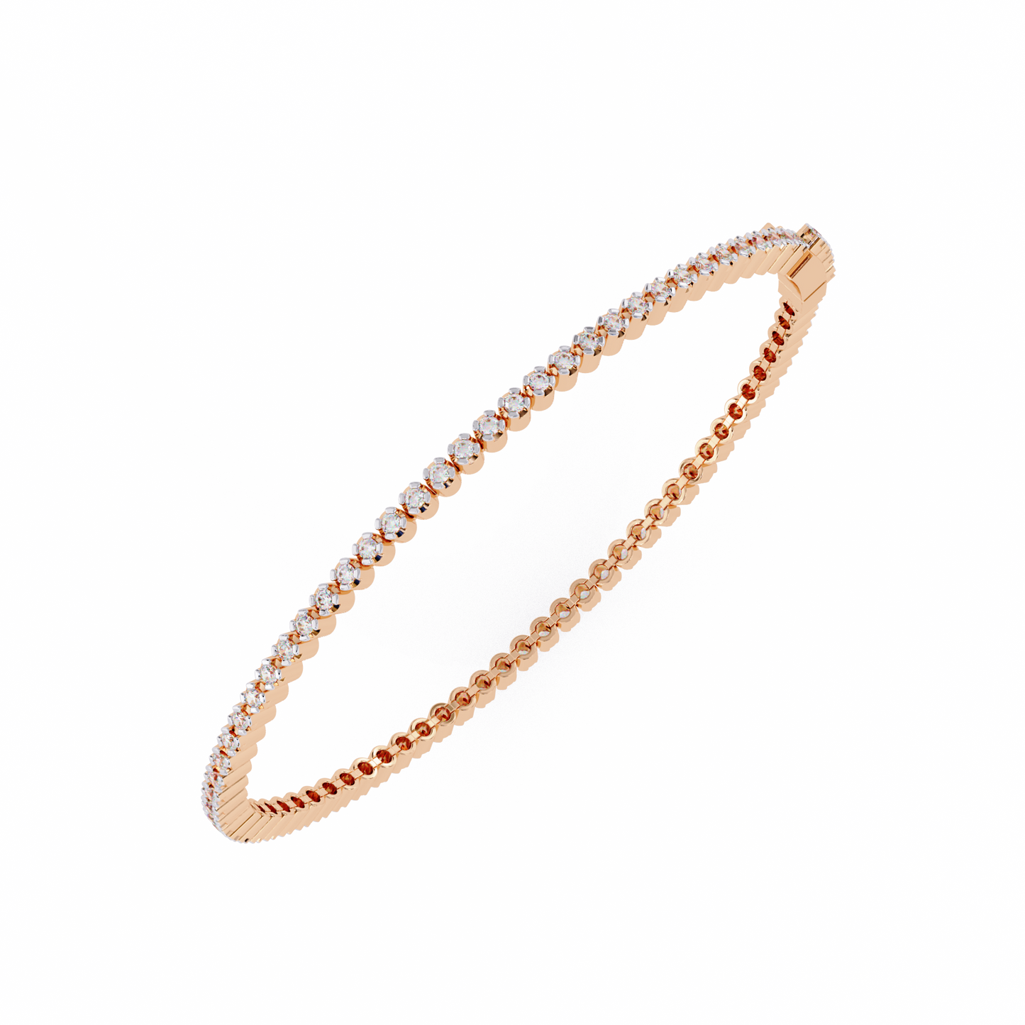rose gold / moissanite, rose gold / lab grown