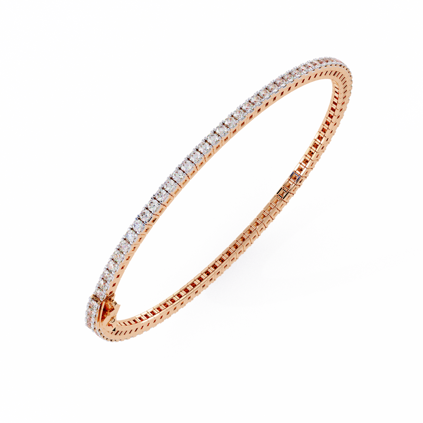 rose gold / moissanite, rose gold / lab grown