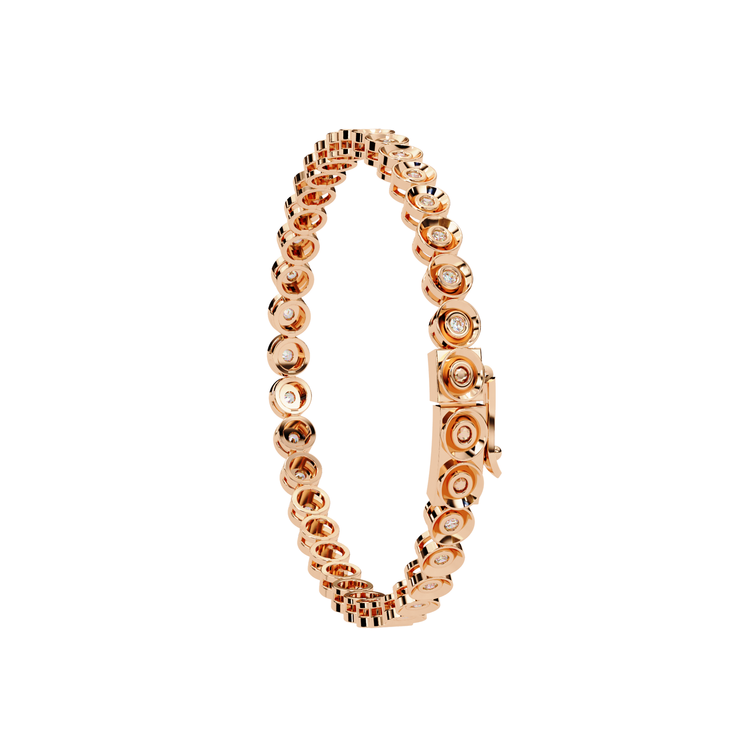 rose gold / moissanite, rose gold / lab grown