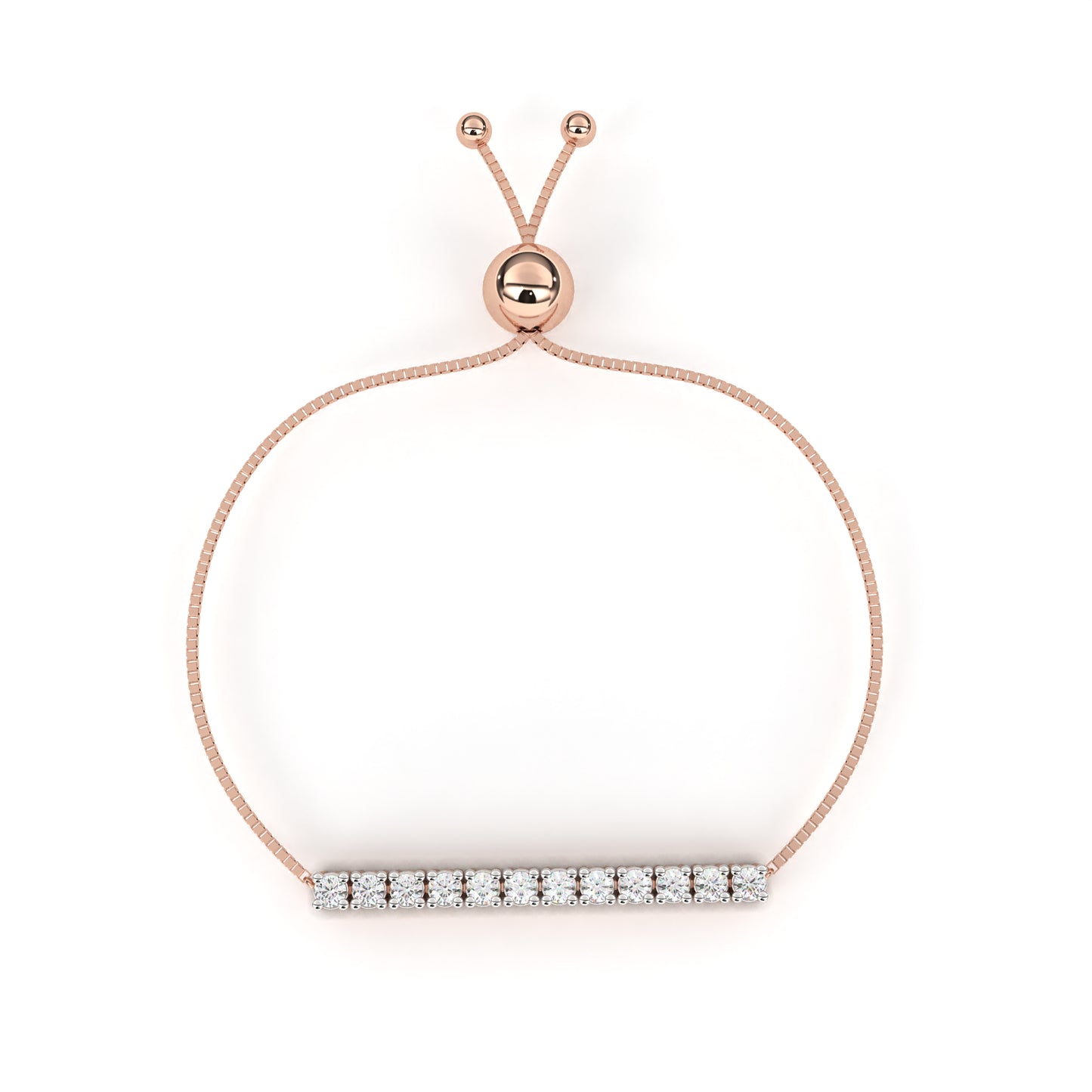 rose gold / moissanite, rose gold / lab grown