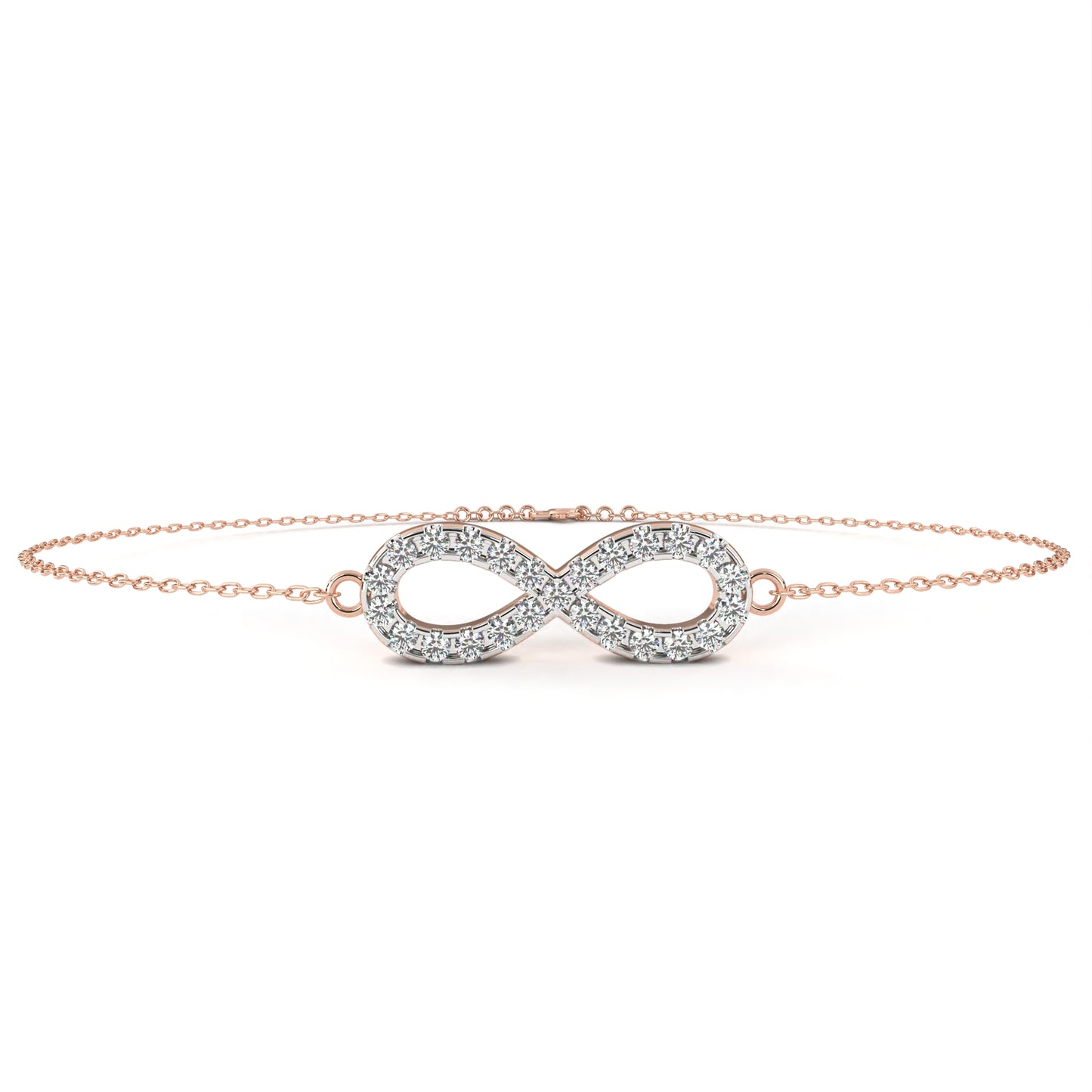 rose gold / moissanite, rose gold / lab grown