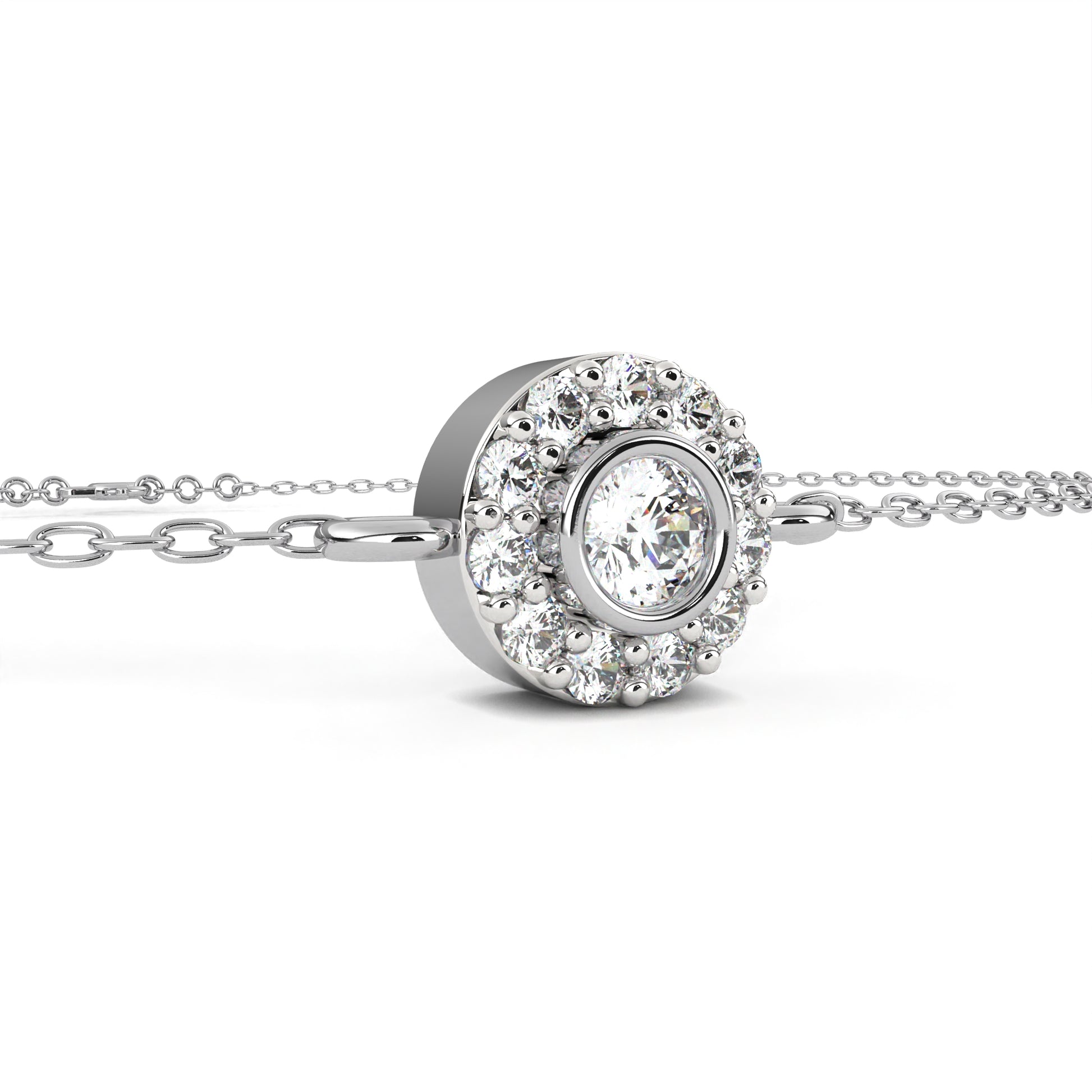 White Gold / Moissanite, White Gold / Lab Grown