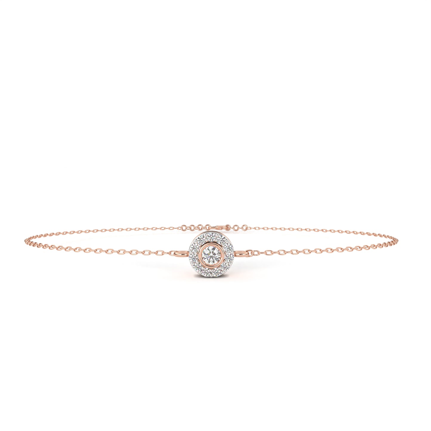 rose gold / moissanite, rose gold / lab grown