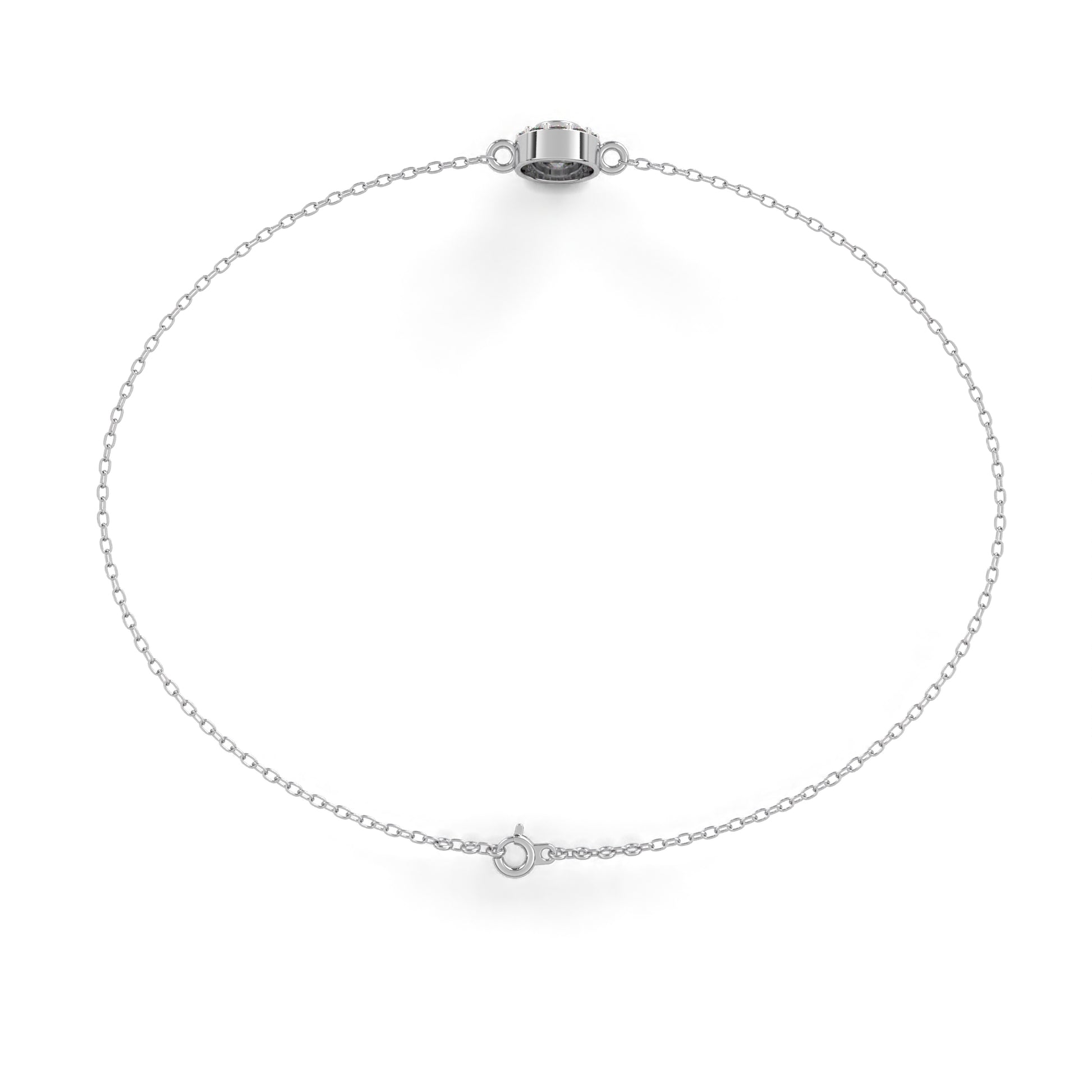 White Gold / Moissanite, White Gold / Lab Grown