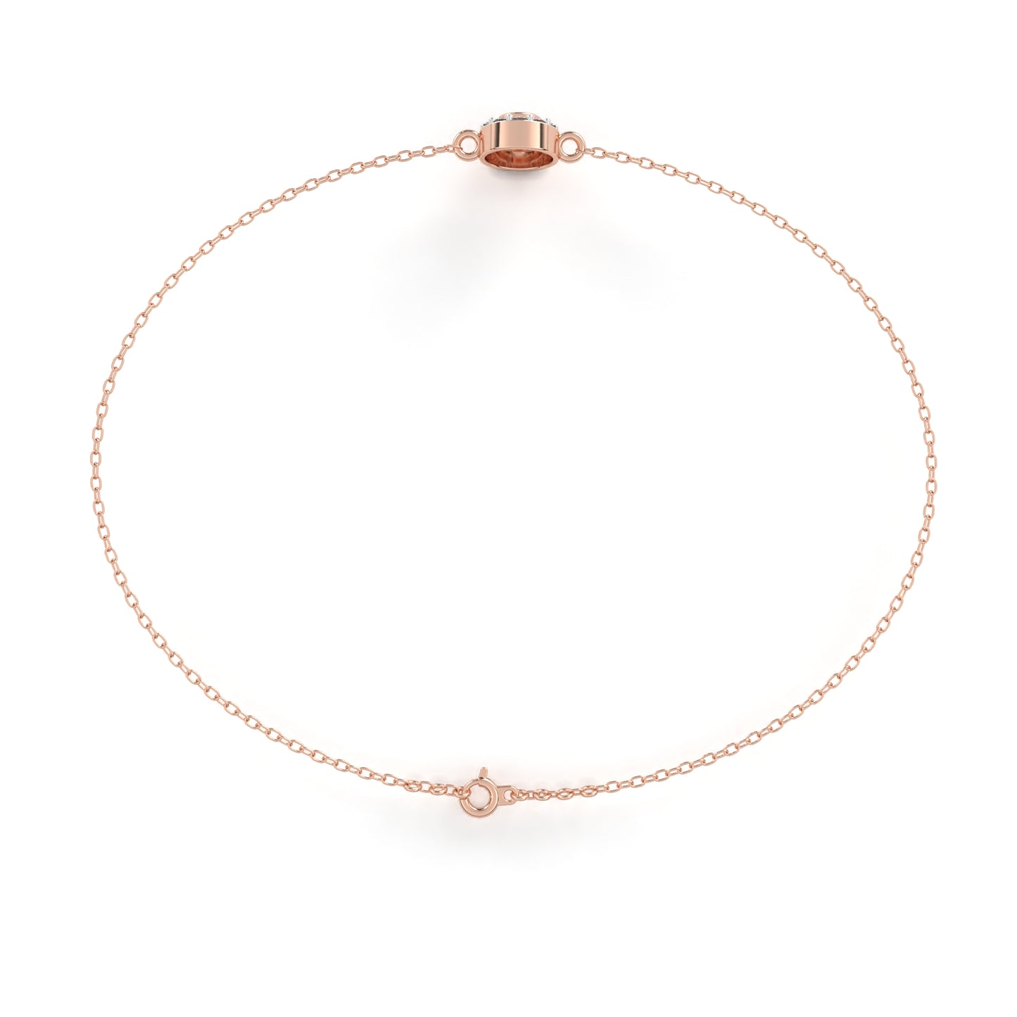 rose gold / moissanite, rose gold / lab grown