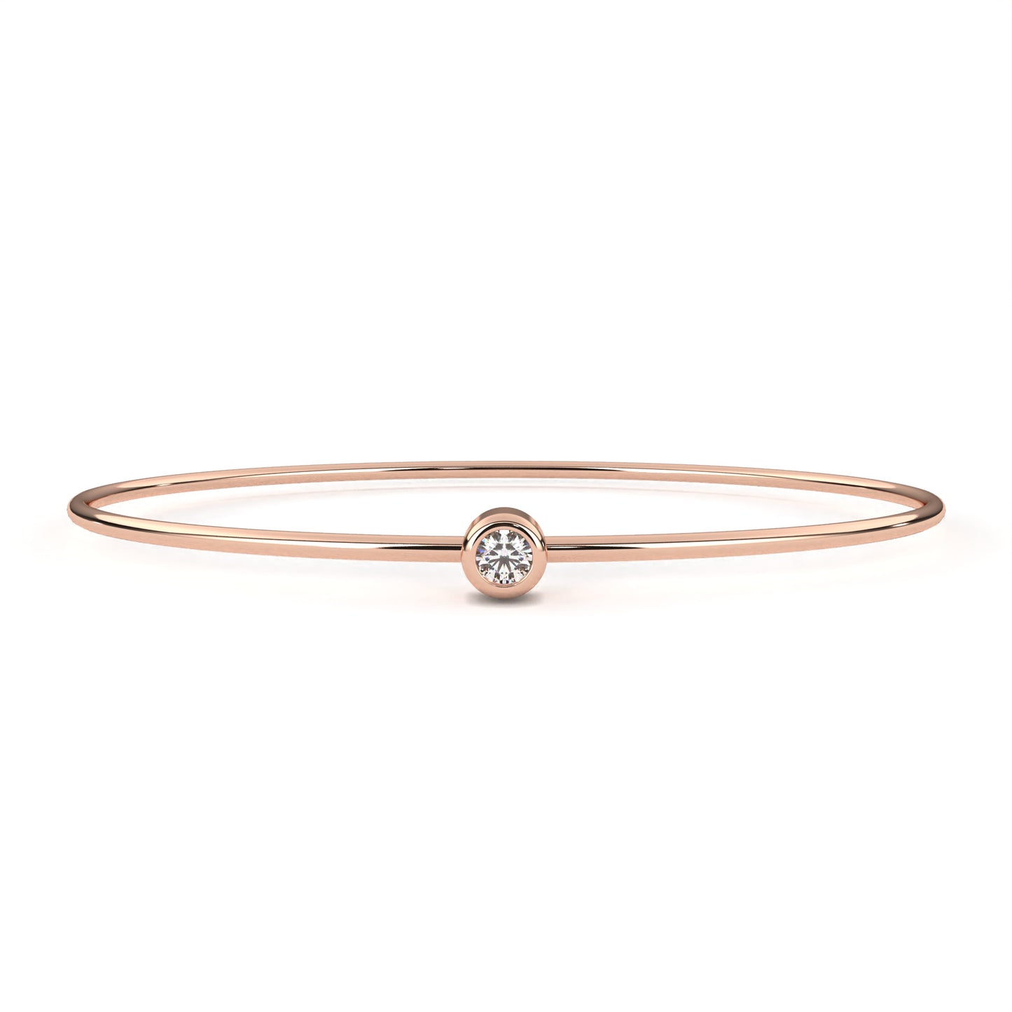 rose gold / moissanite, rose gold / lab grown