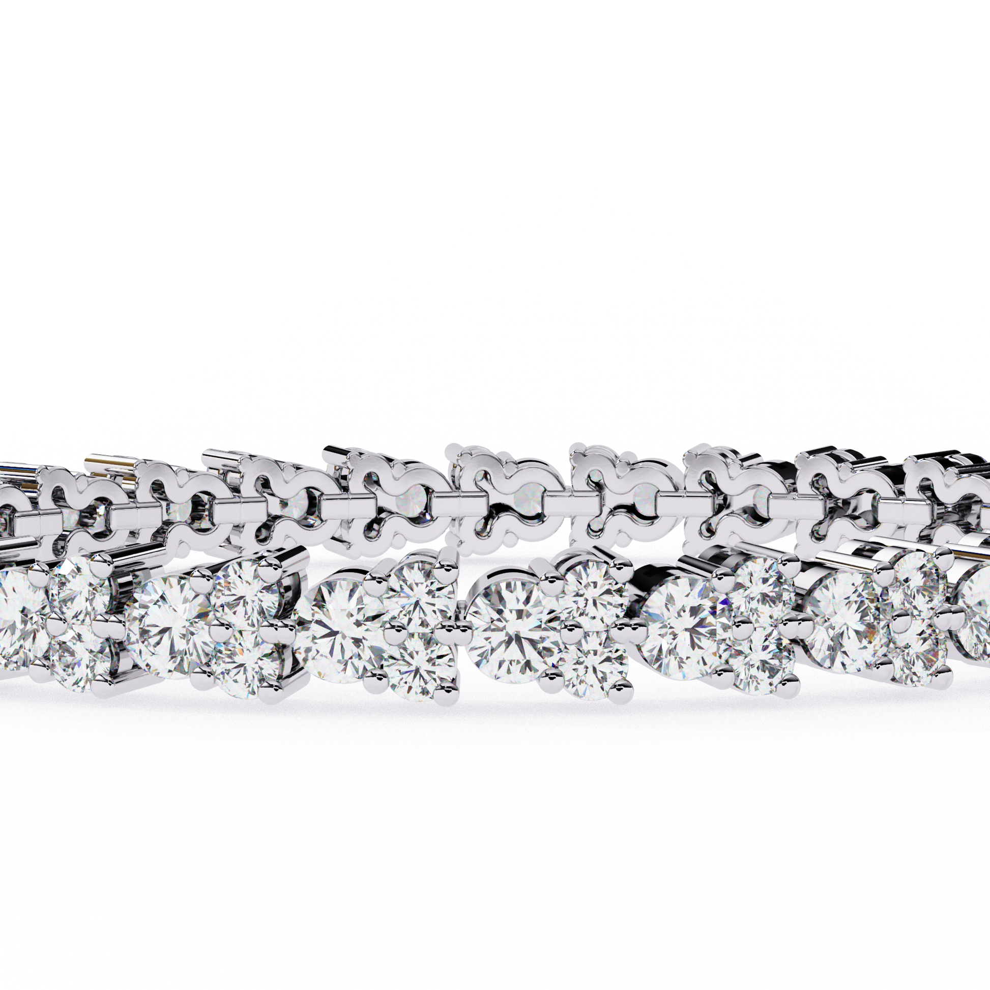 White Gold / Moissanite, White Gold / Lab Grown