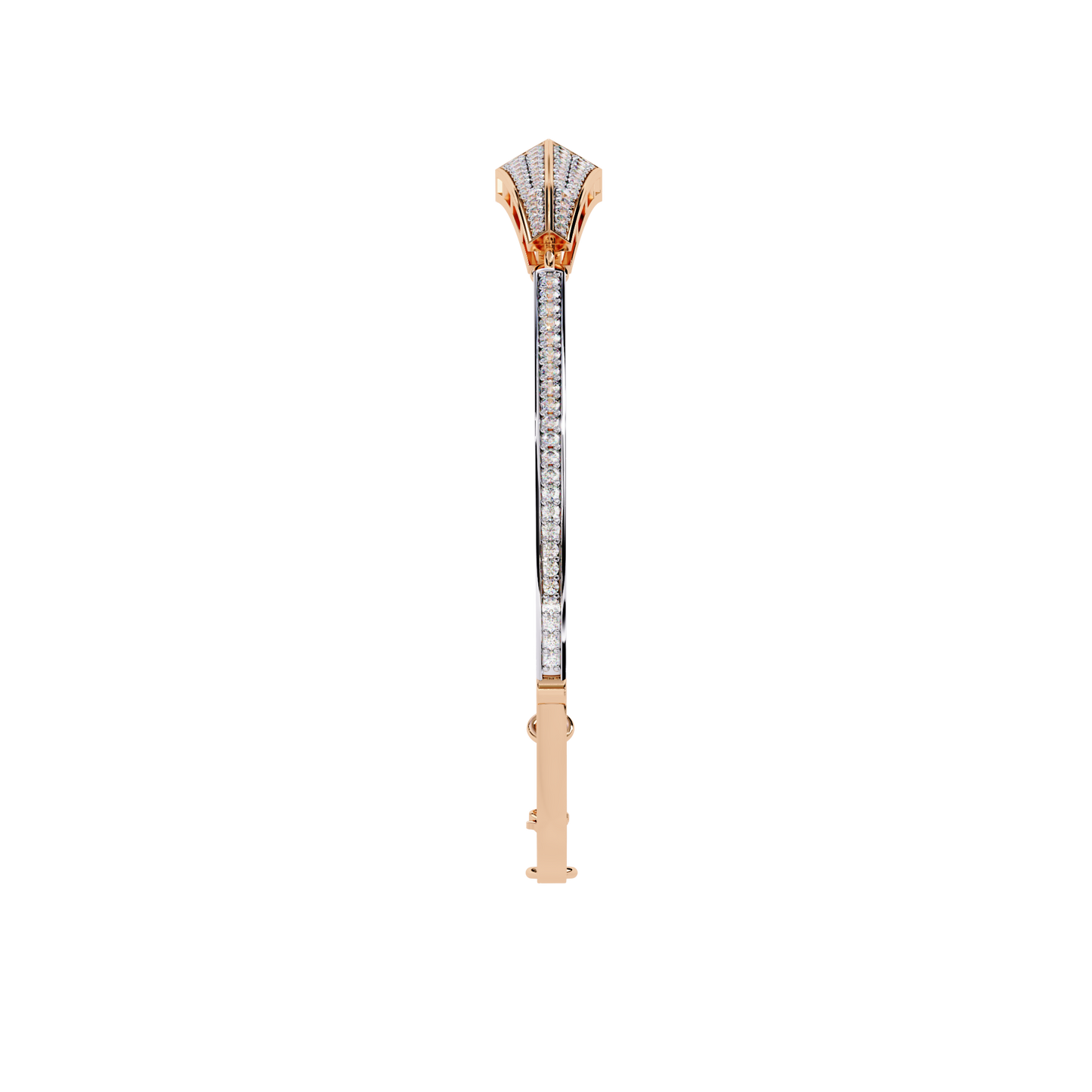 rose gold / moissanite, rose gold / lab grown