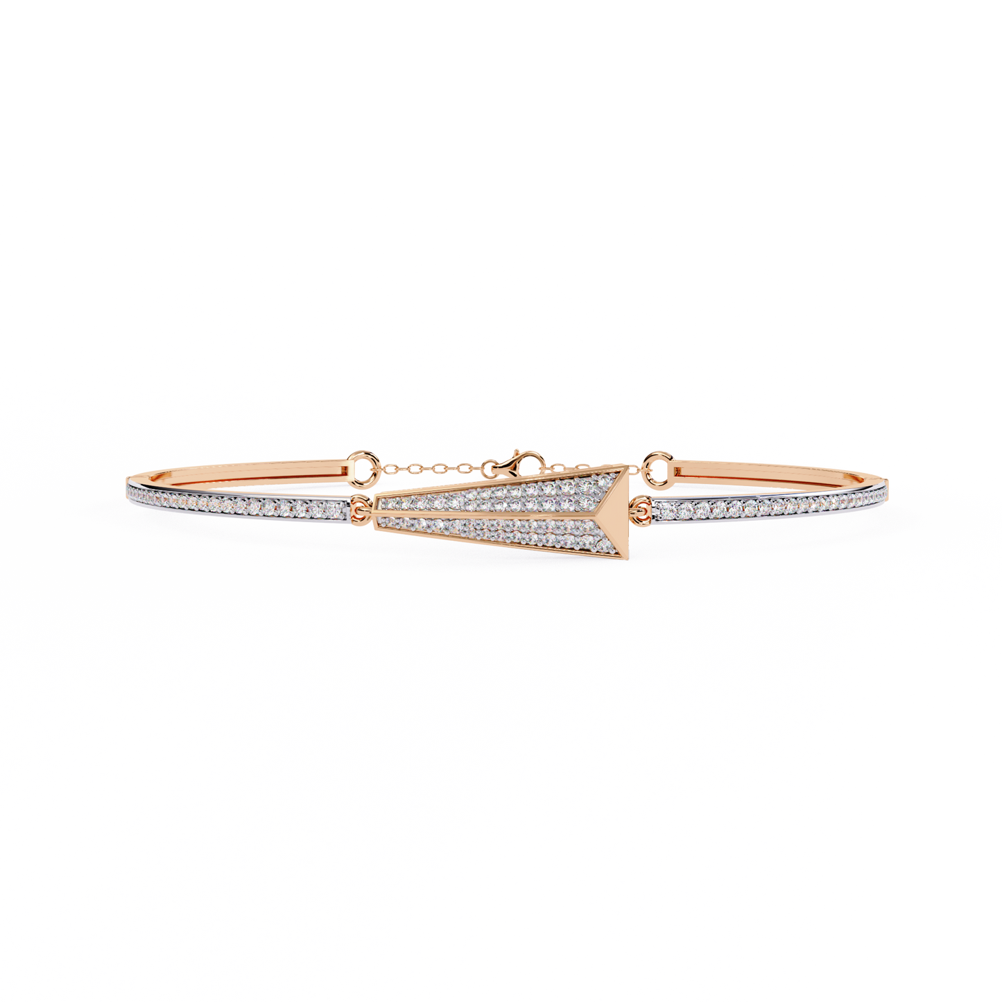 rose gold / moissanite, rose gold / lab grown