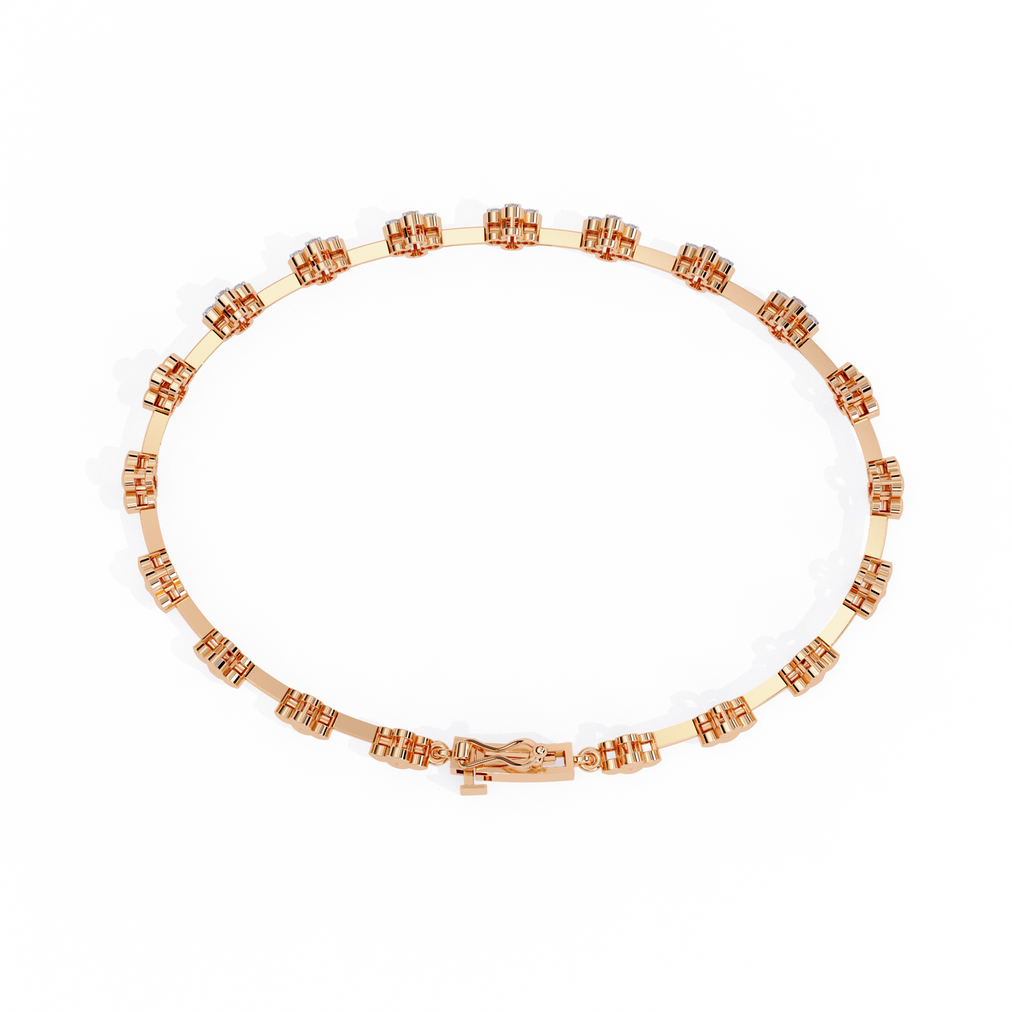 rose gold / moissanite, rose gold / lab grown