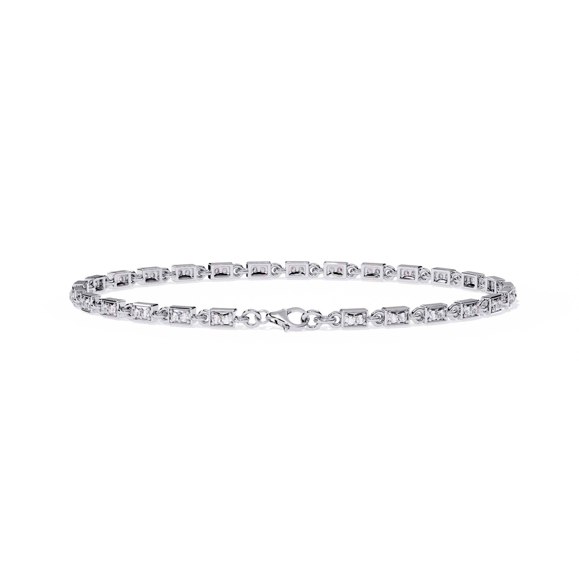 White Gold / Moissanite, White Gold / Lab Grown