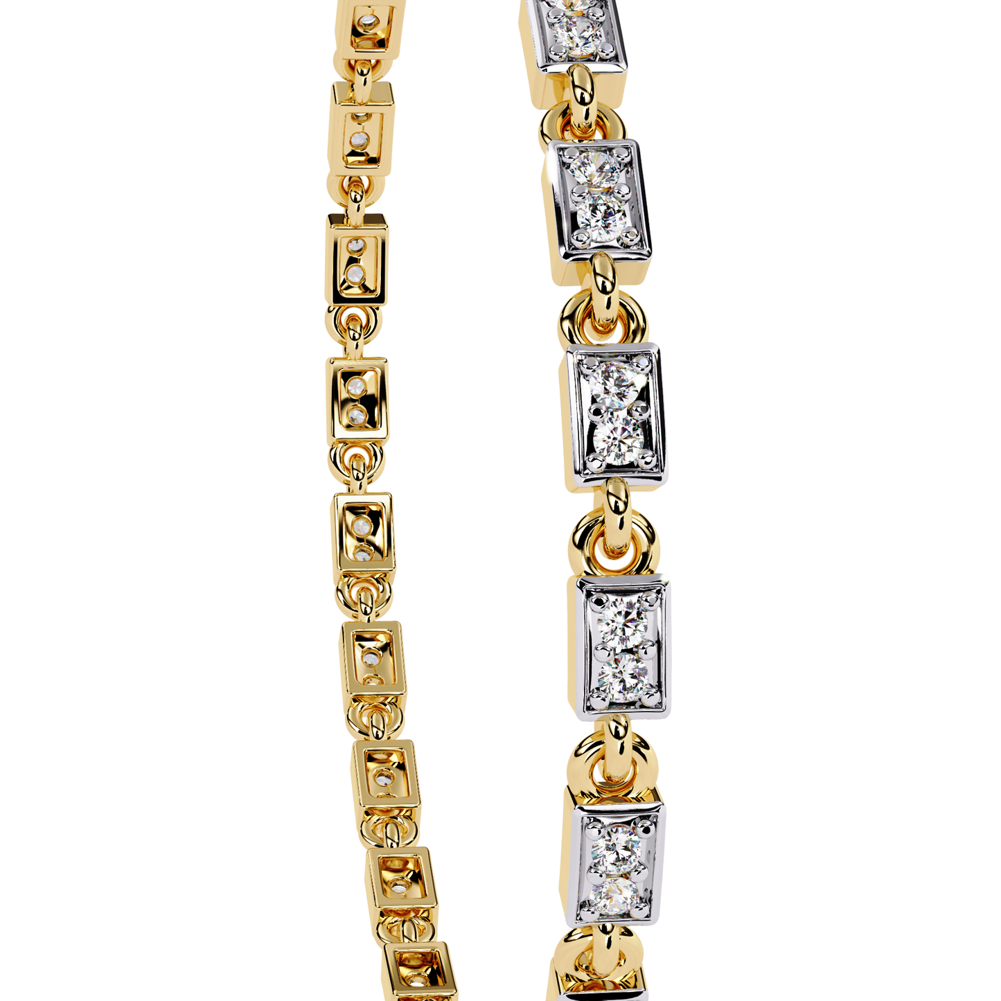 yellow gold / moissanite, yellow gold / lab grown
