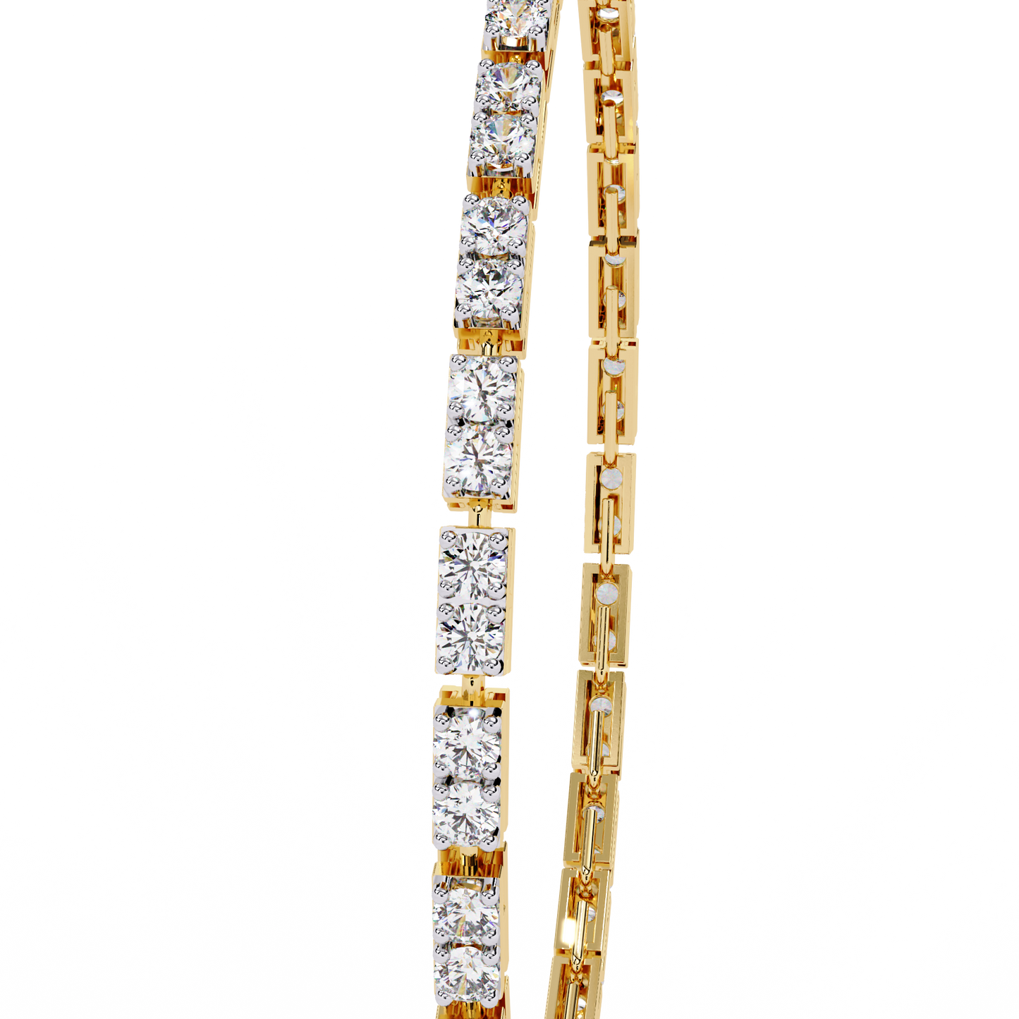 yellow gold / moissanite, yellow gold / lab grown