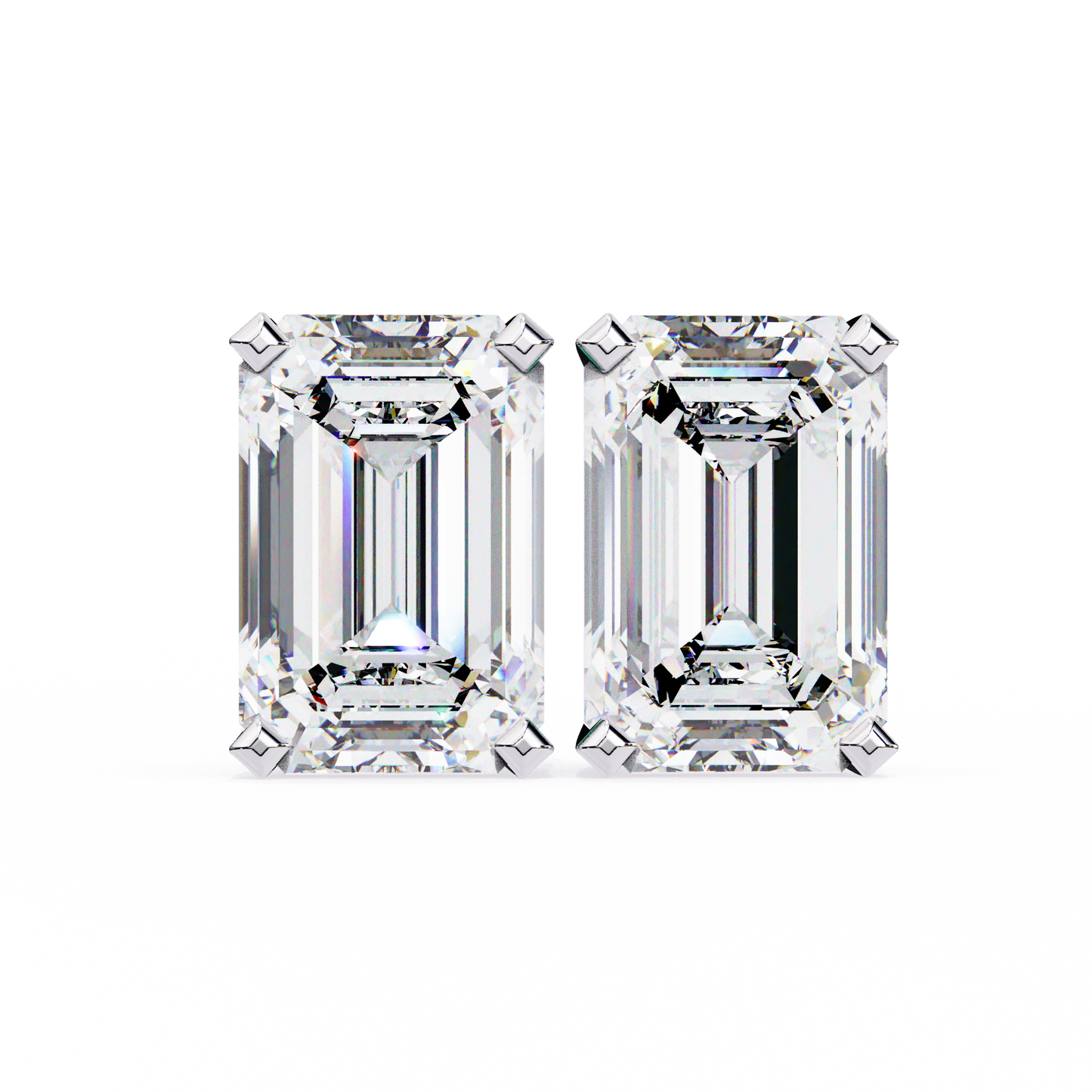 white gold / moissanite, white gold / lab grown