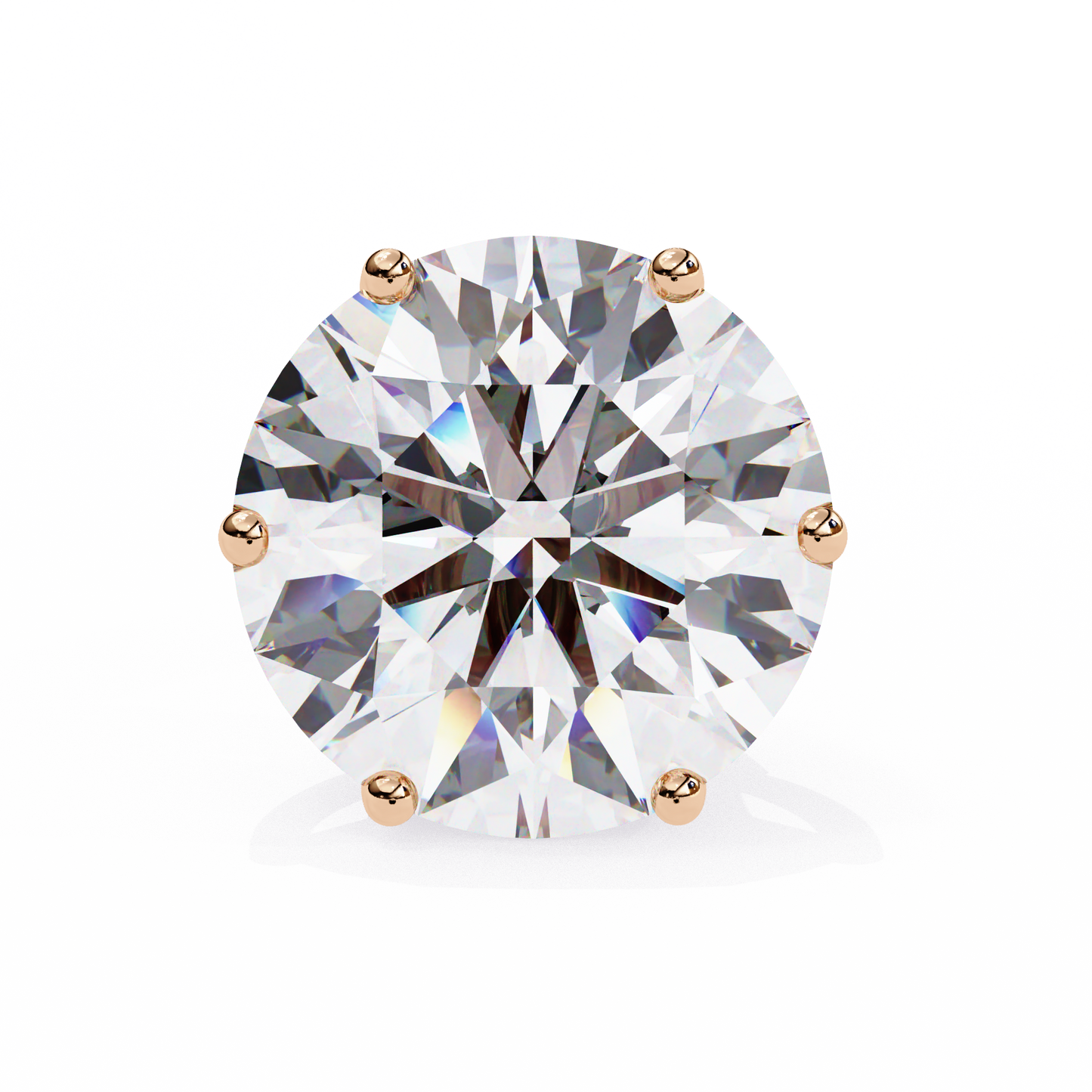 rose gold / moissanite, rose gold / lab grown