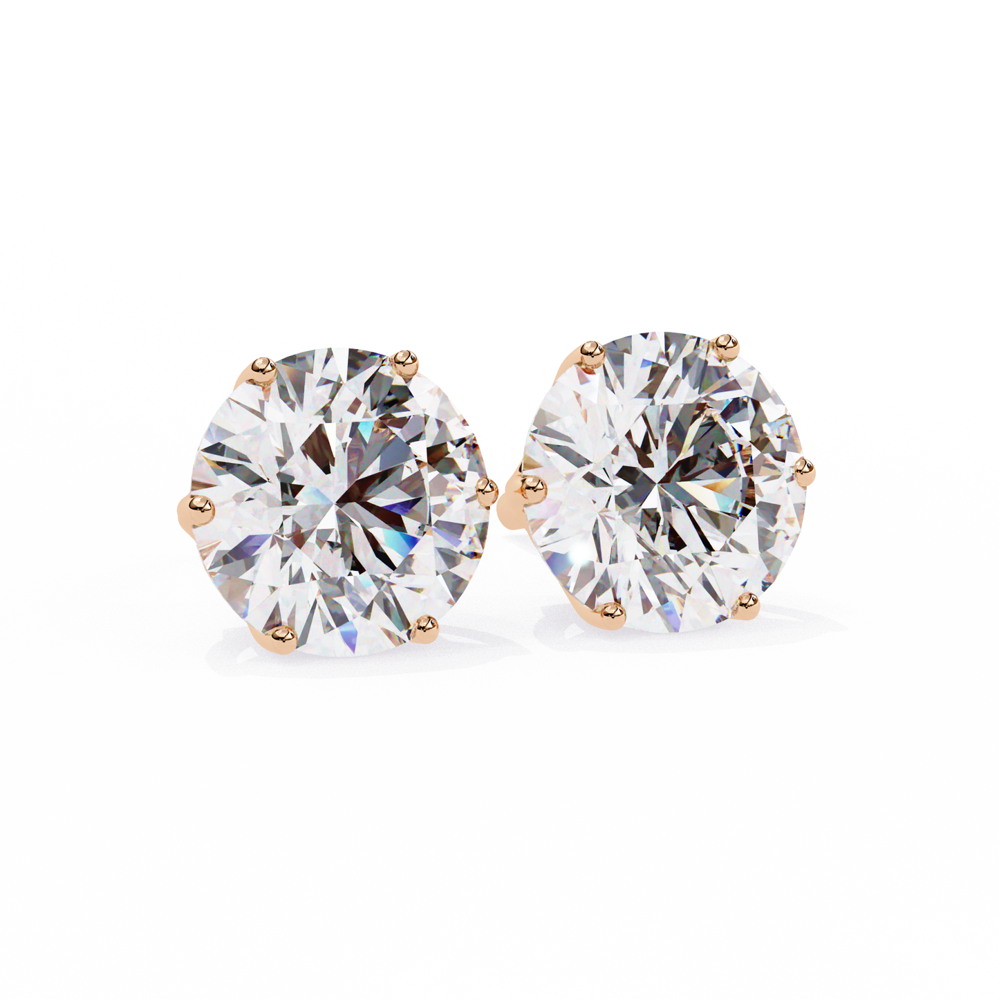 rose gold / moissanite, rose gold / lab grown