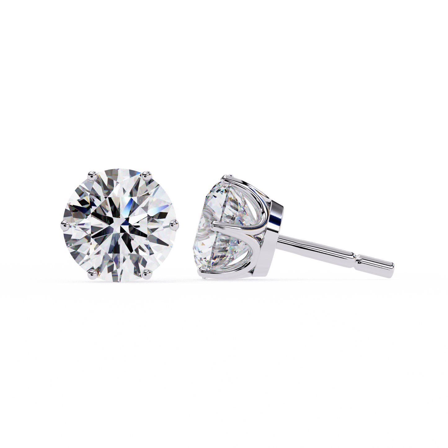 white gold / moissanite, white gold / lab grown