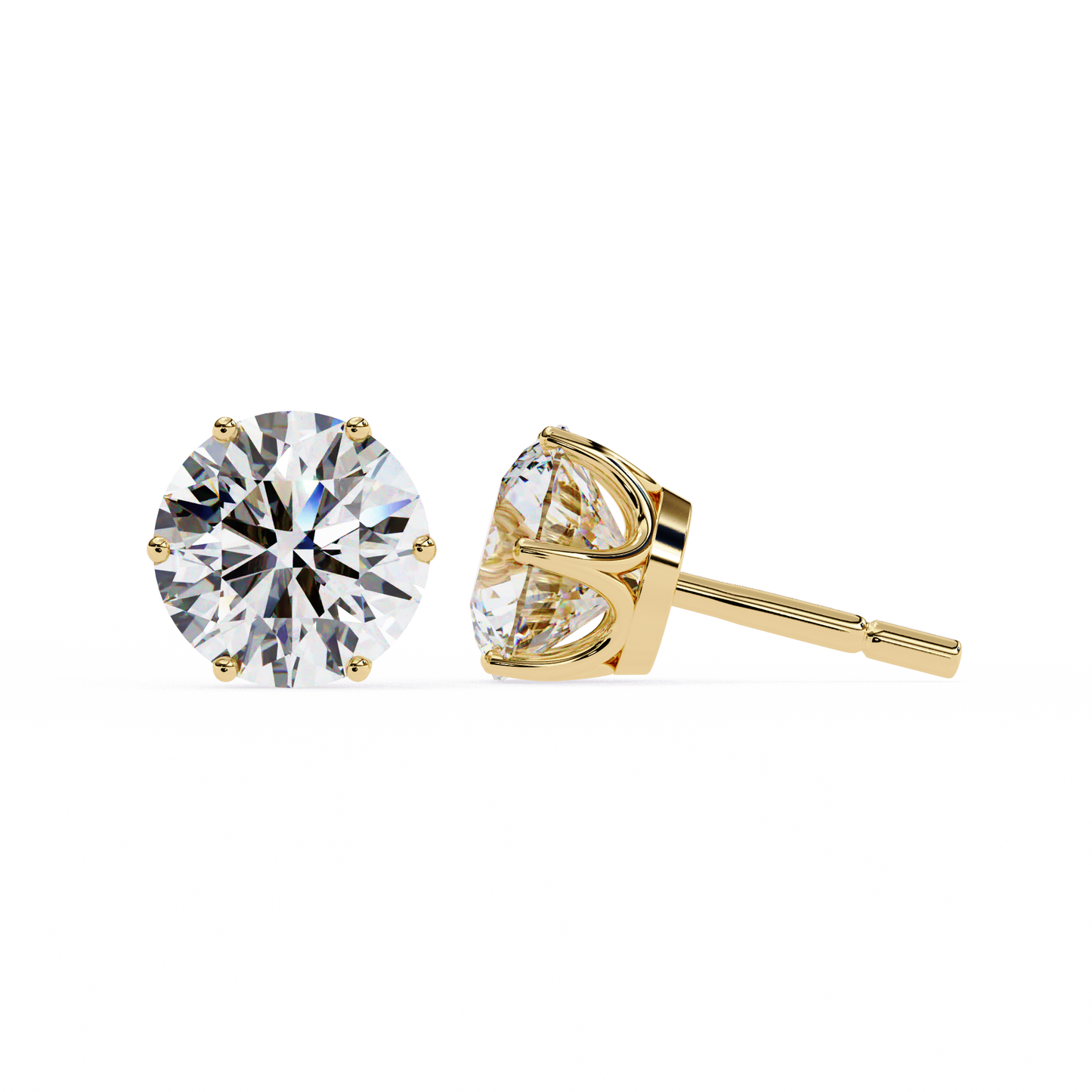 yellow gold / moissanite, yellow gold / lab grown