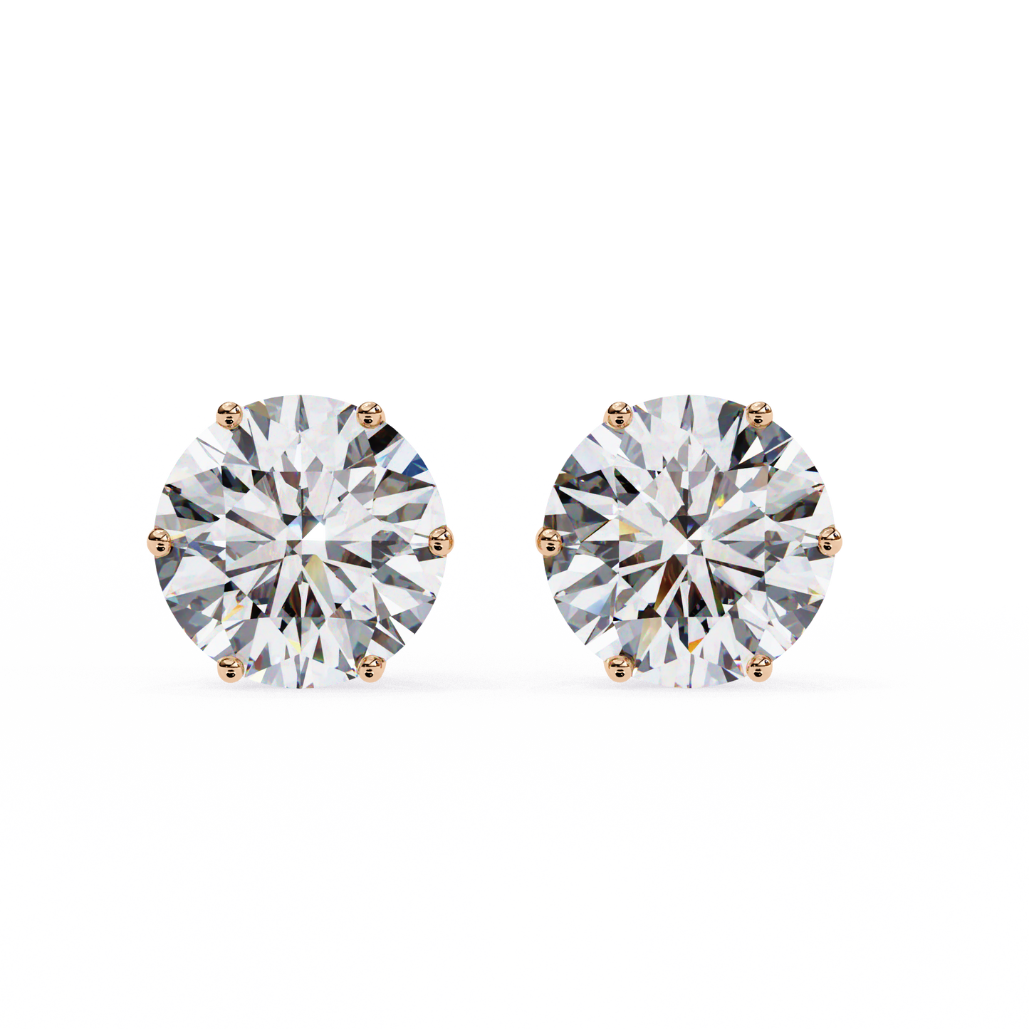 rose gold / moissanite, rose gold / lab grown