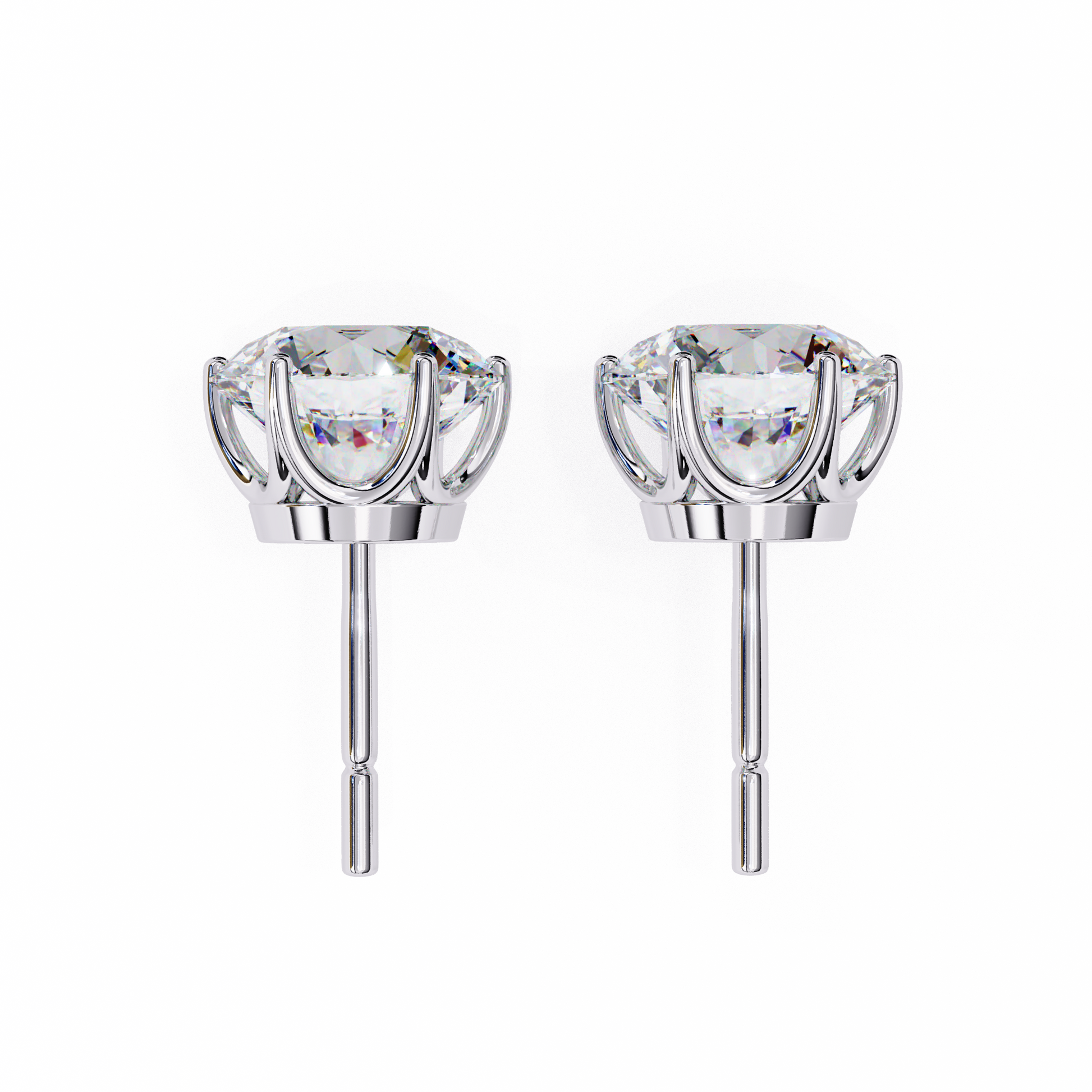 White Gold / Moissanite, White Gold / Lab Grown