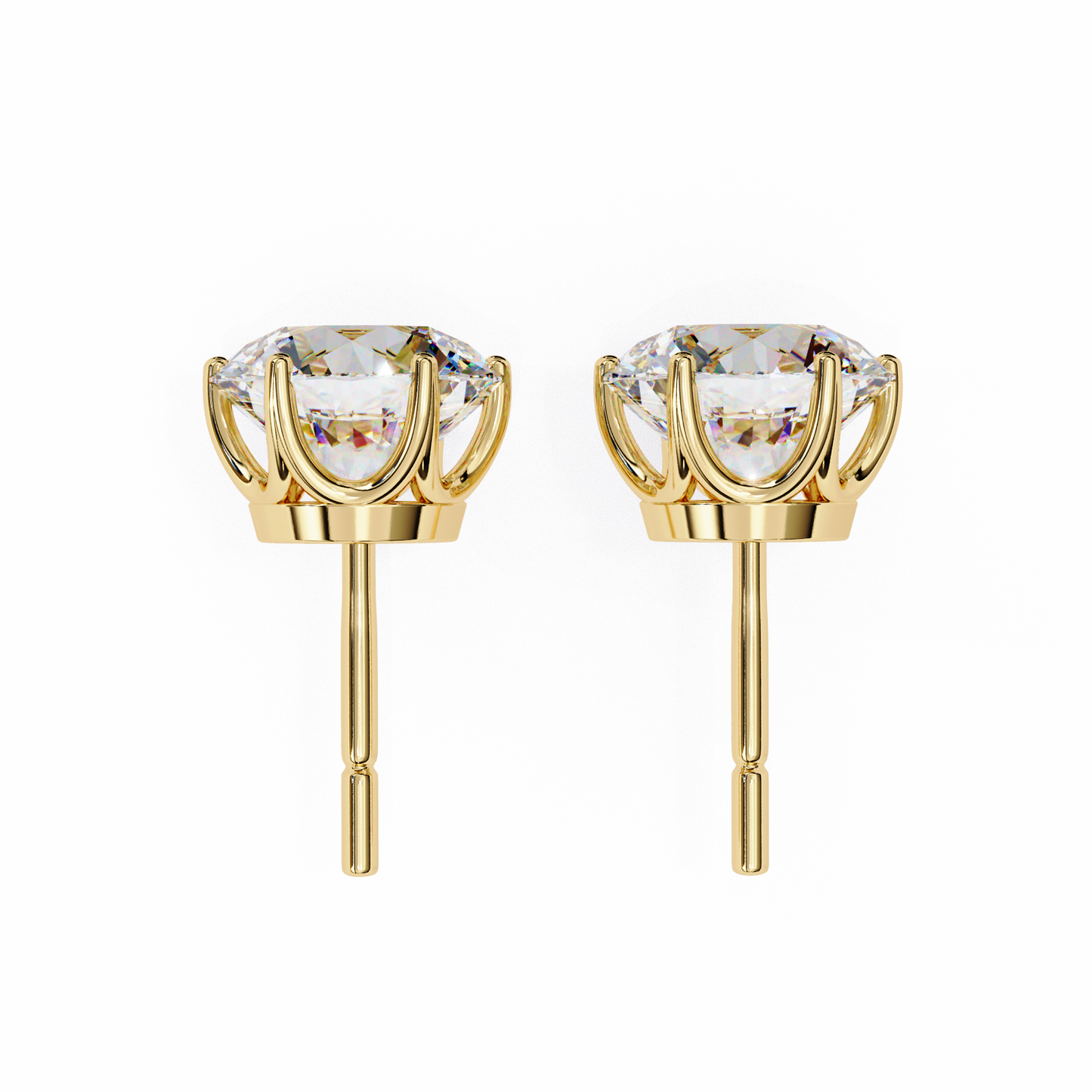 yellow gold / moissanite, yellow gold / lab grown