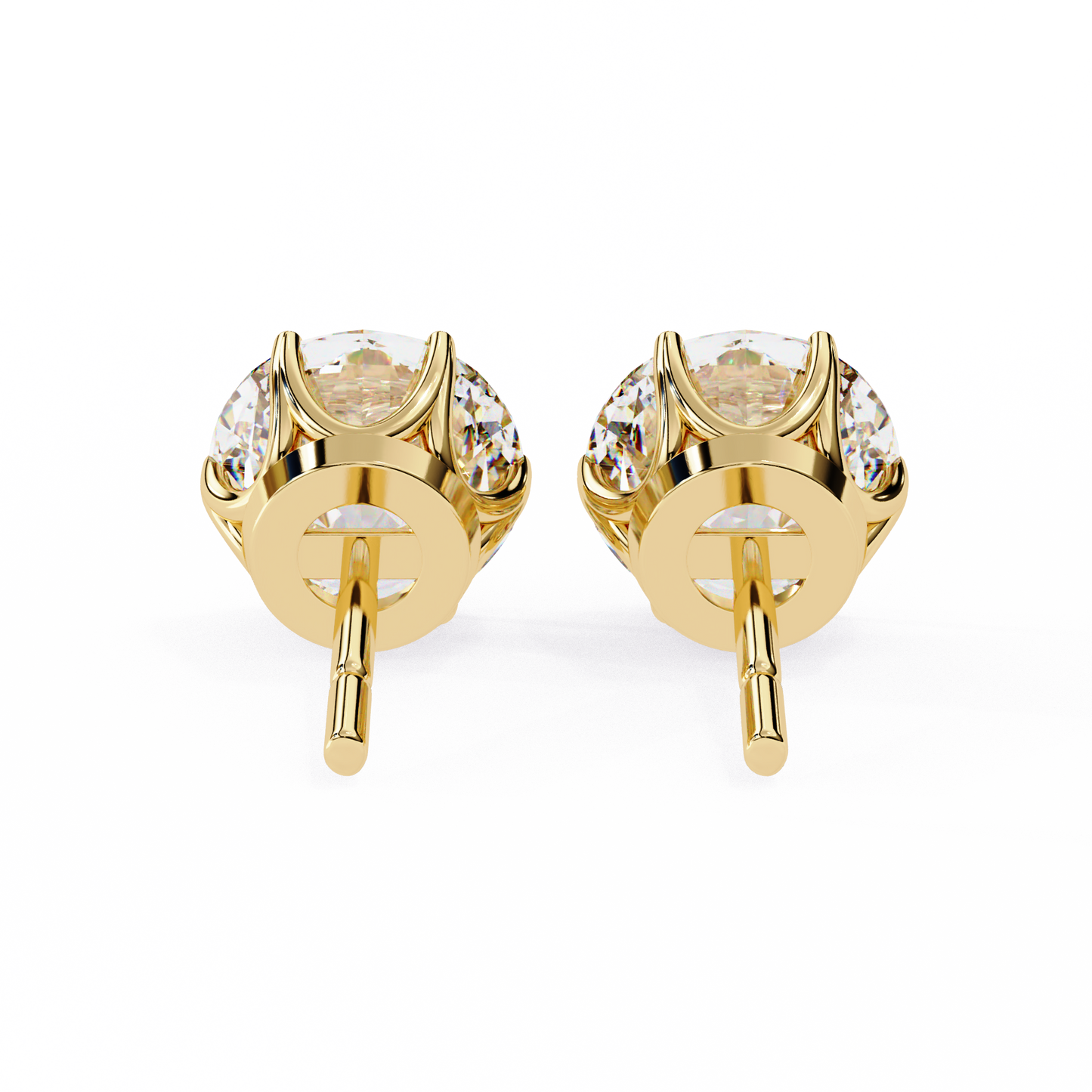 yellow gold / moissanite, yellow gold / lab grown
