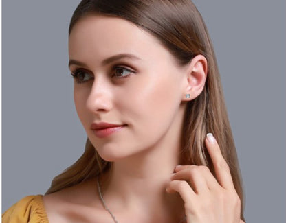 2.35 CT Cushion Solitaire Stud Earrings
