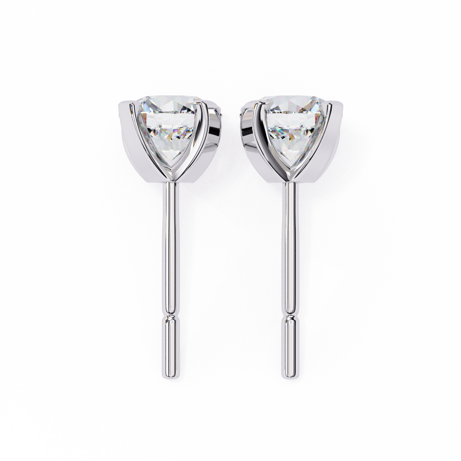 White Gold / Moissanite, White Gold / Lab Grown
