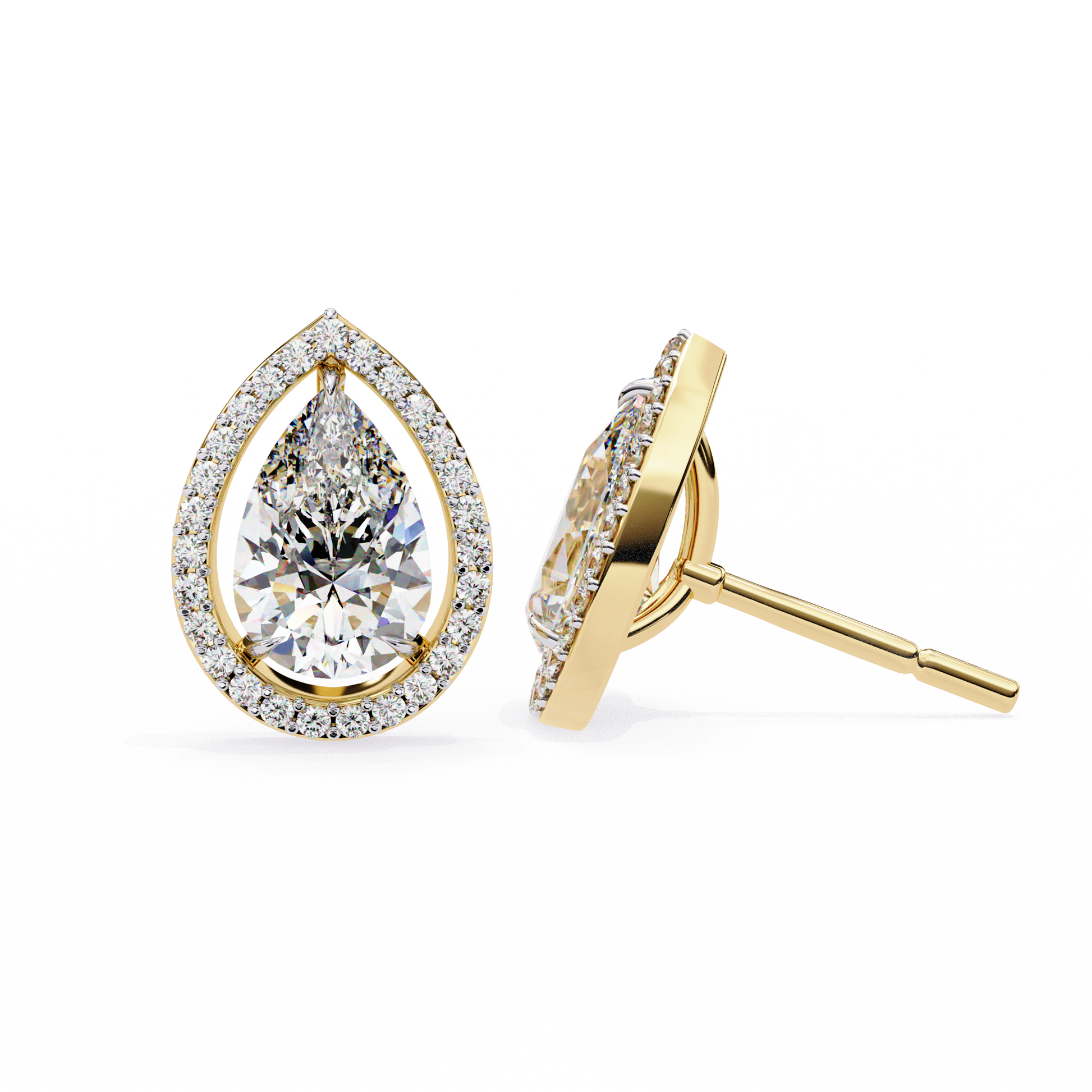 Yellow Gold / Moissanite, Yellow Gold / Lab Grown
