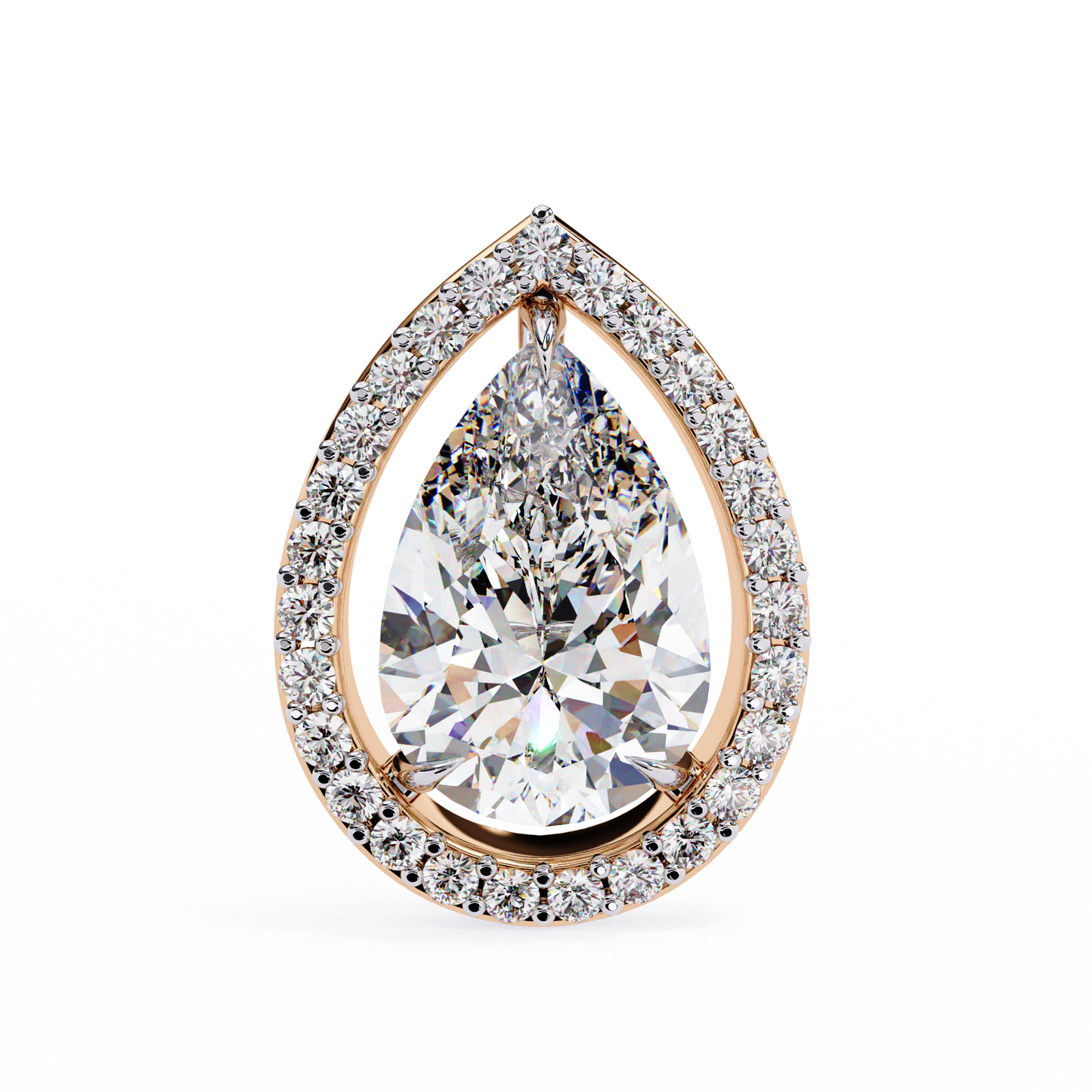 rose gold / moissanite, rose gold / lab grown