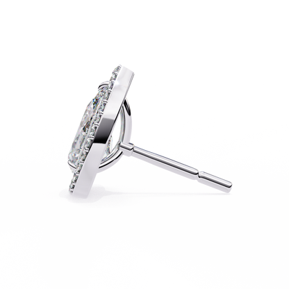 White Gold / Moissanite, White Gold / Lab Grown