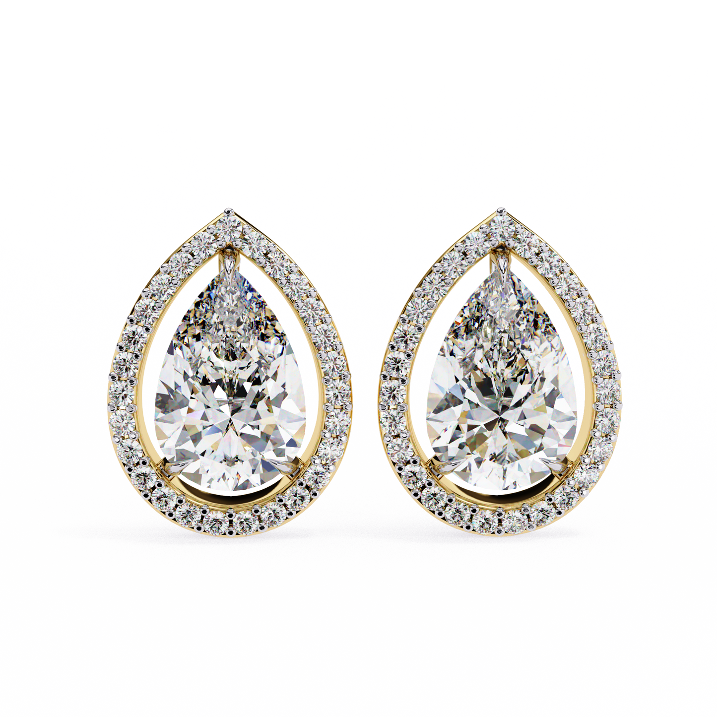 yellow gold / moissanite, yellow gold / lab grown