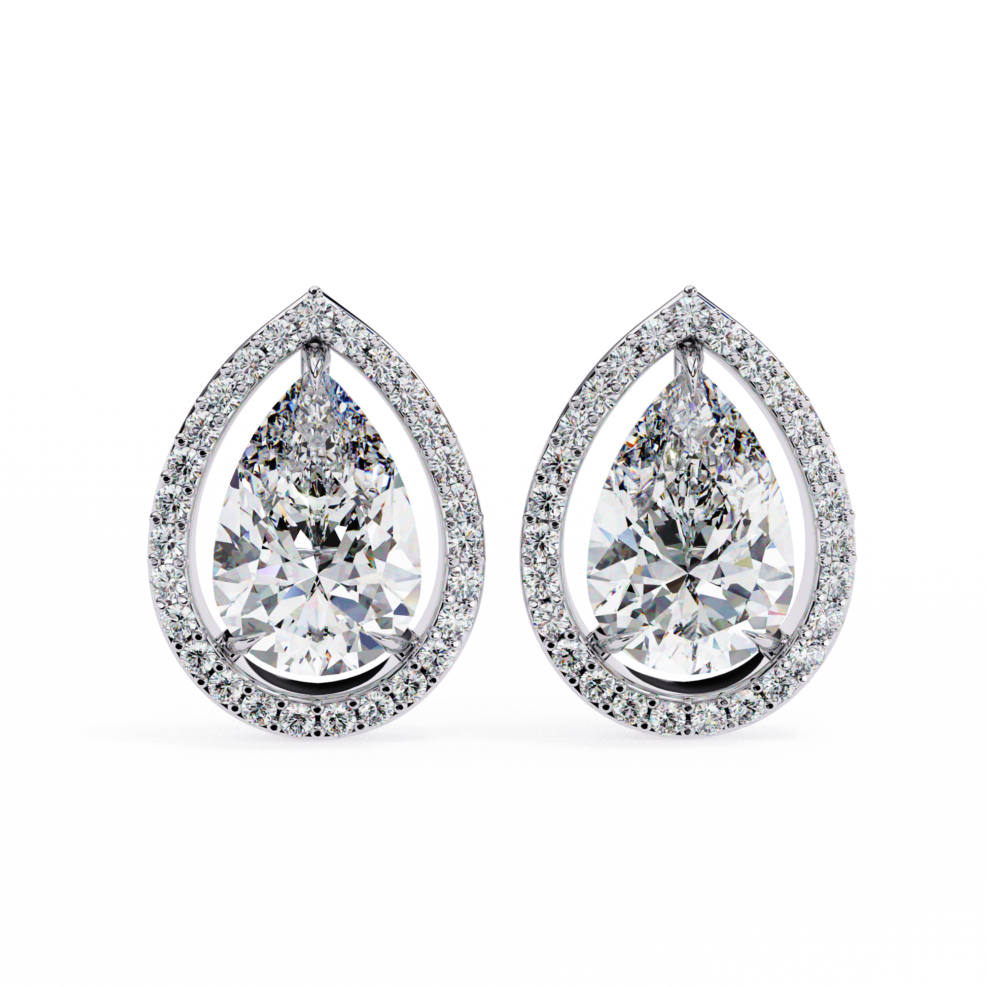 White Gold / Moissanite, White Gold / Lab Grown