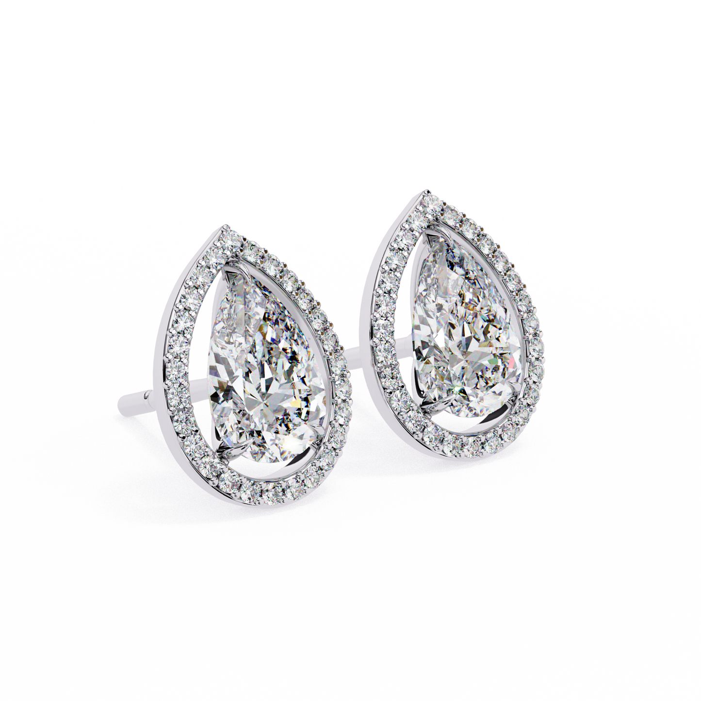 white gold / moissanite, white gold / lab grown