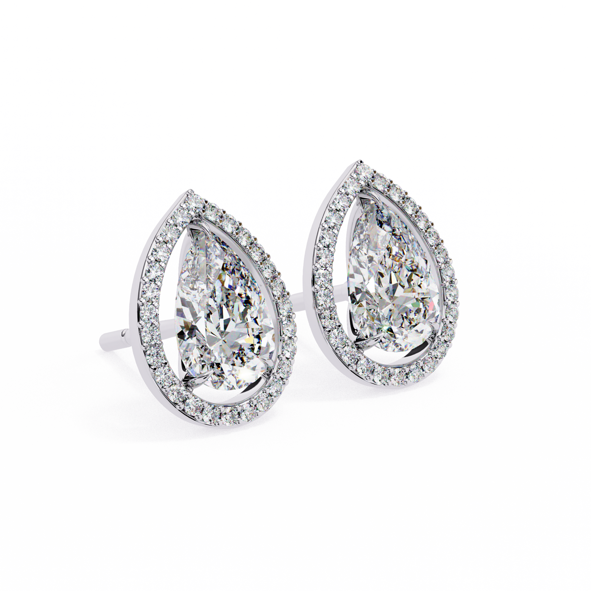 White Gold / Moissanite, White Gold / Lab Grown