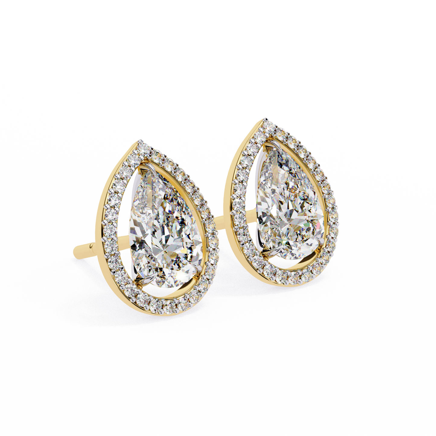 yellow gold / moissanite, yellow gold / lab grown