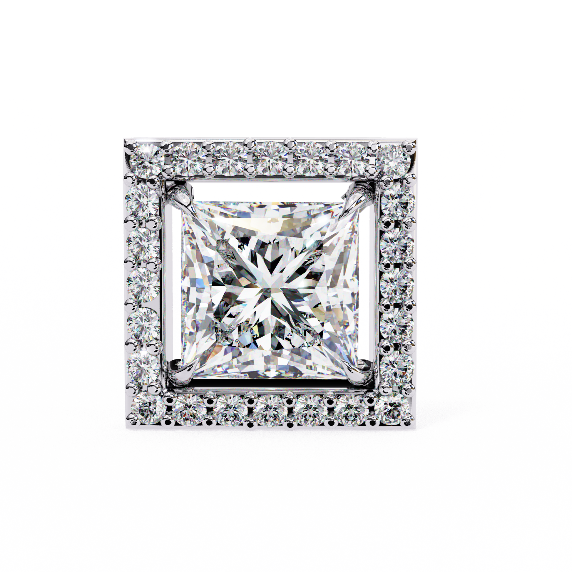 White Gold / Moissanite, White Gold / Lab Grown