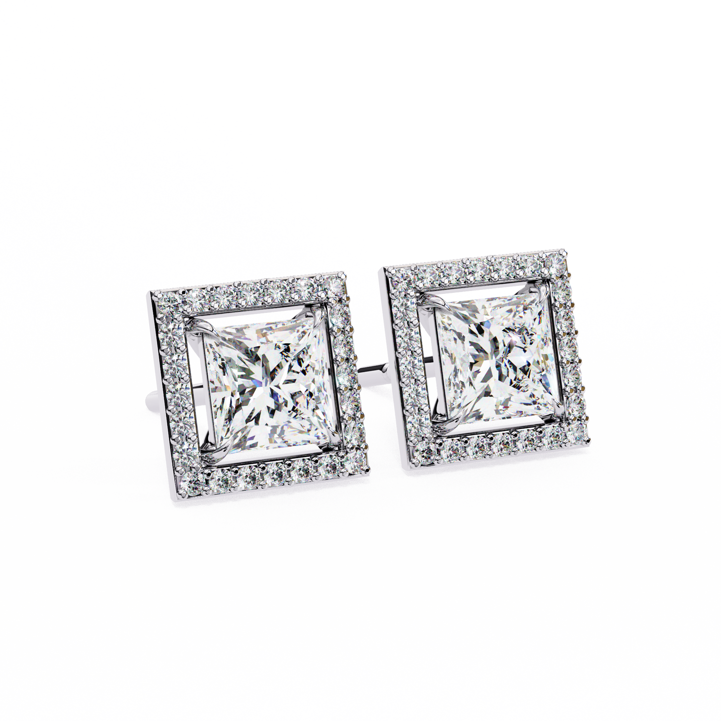 white gold / moissanite, white gold / lab grown