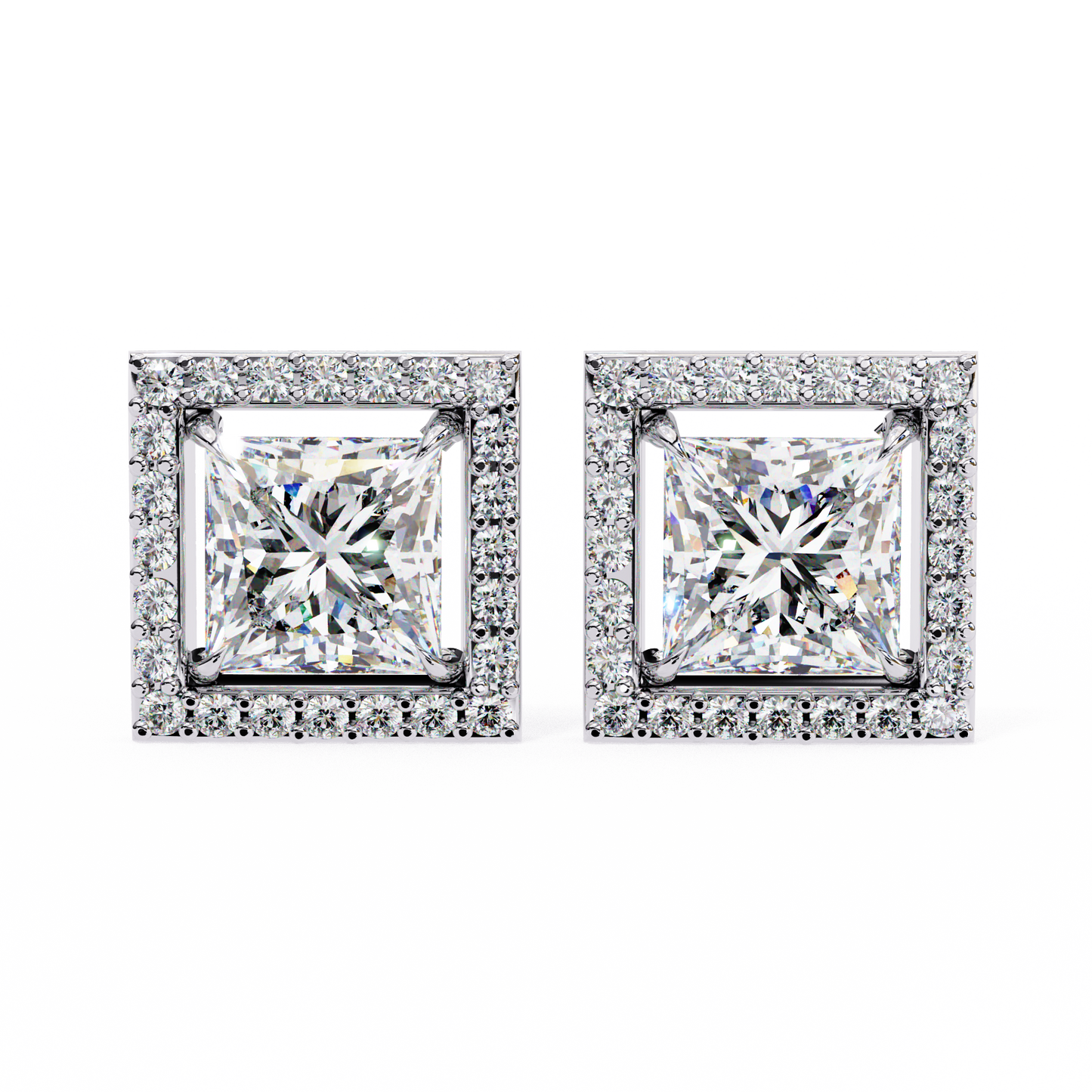 white gold / moissanite, white gold / lab grown
