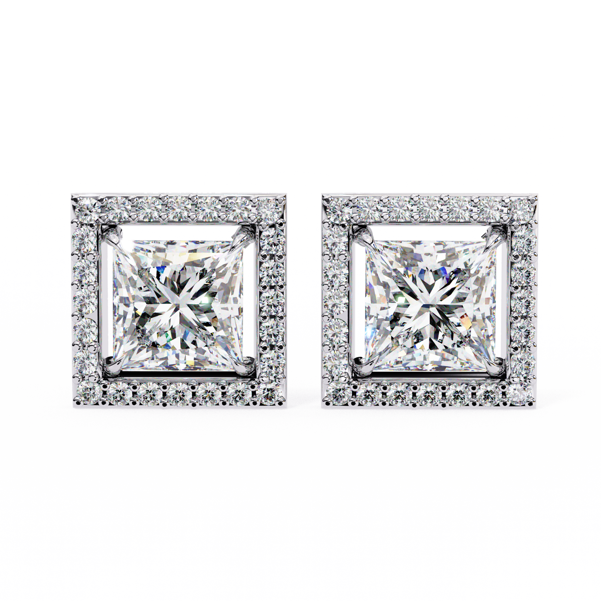 White Gold / Moissanite, White Gold / Lab Grown