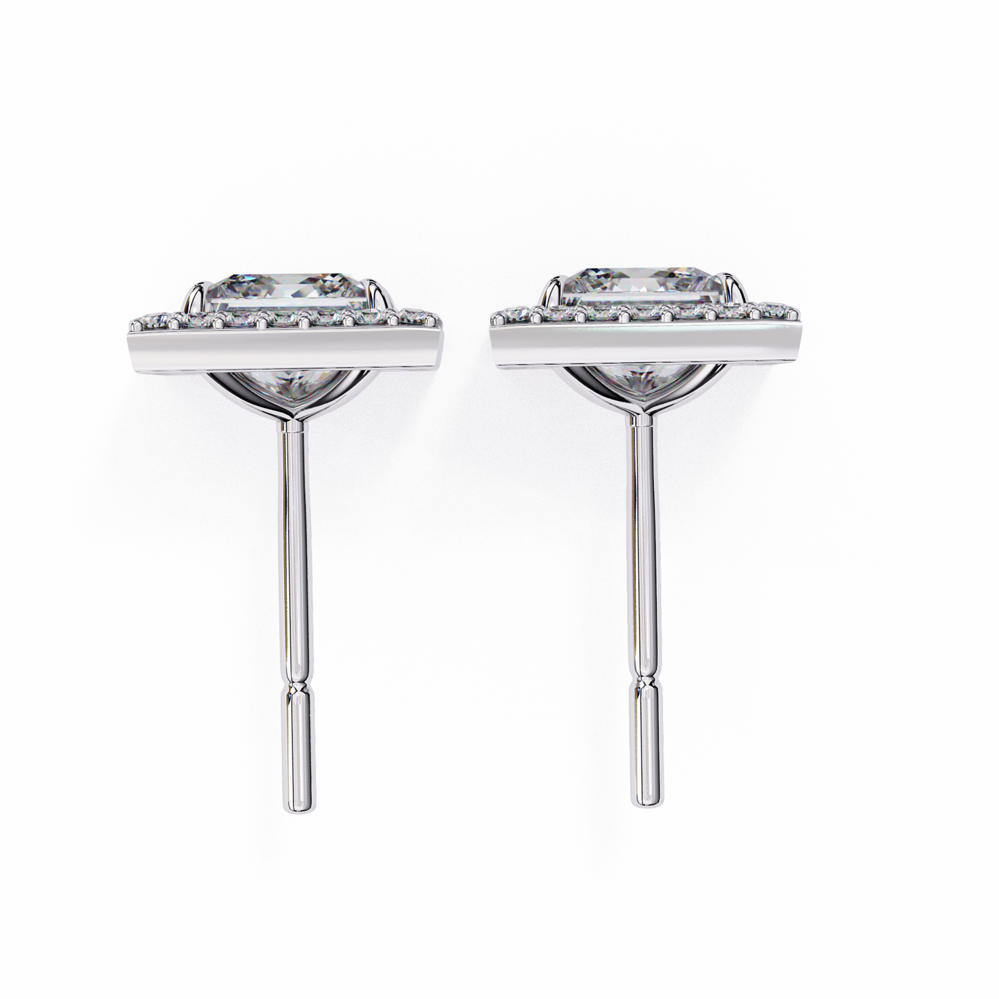 white gold / moissanite, white gold / lab grown