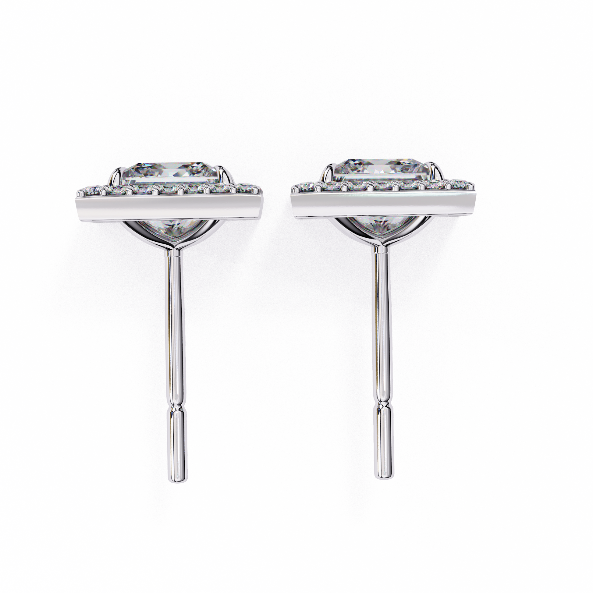 White Gold / Moissanite, White Gold / Lab Grown