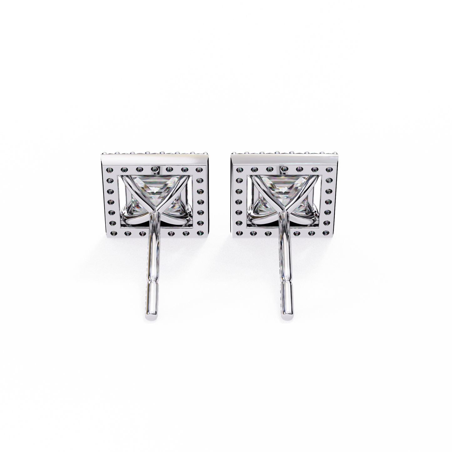 white gold / moissanite, white gold / lab grown