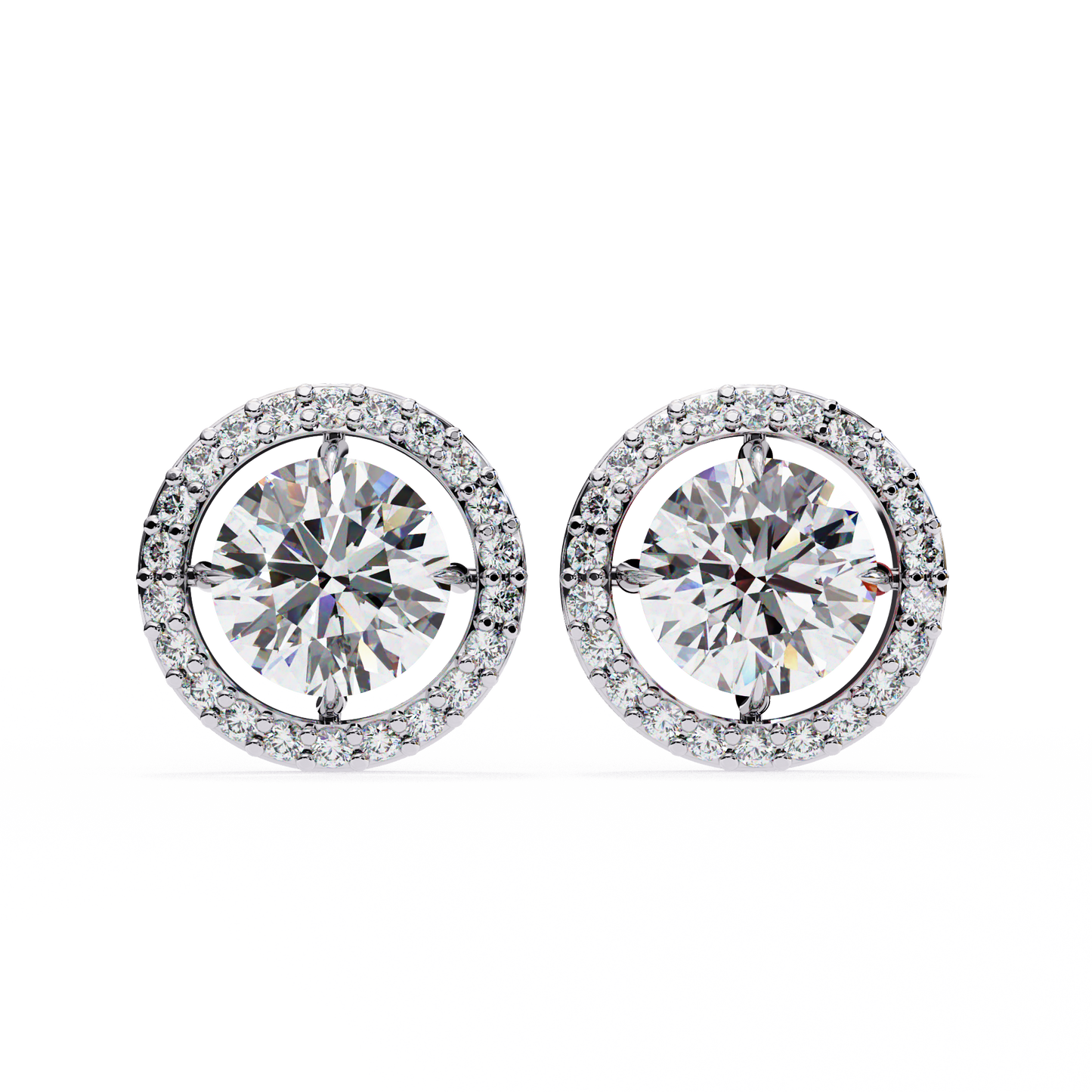 white gold / moissanite, white gold / lab grown