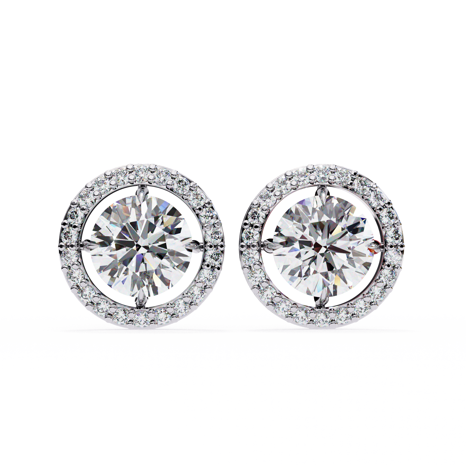 White Gold / Moissanite, White Gold / Lab Grown