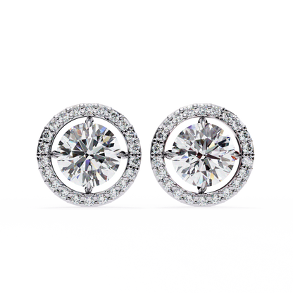 White Gold / Moissanite, White Gold / Lab Grown