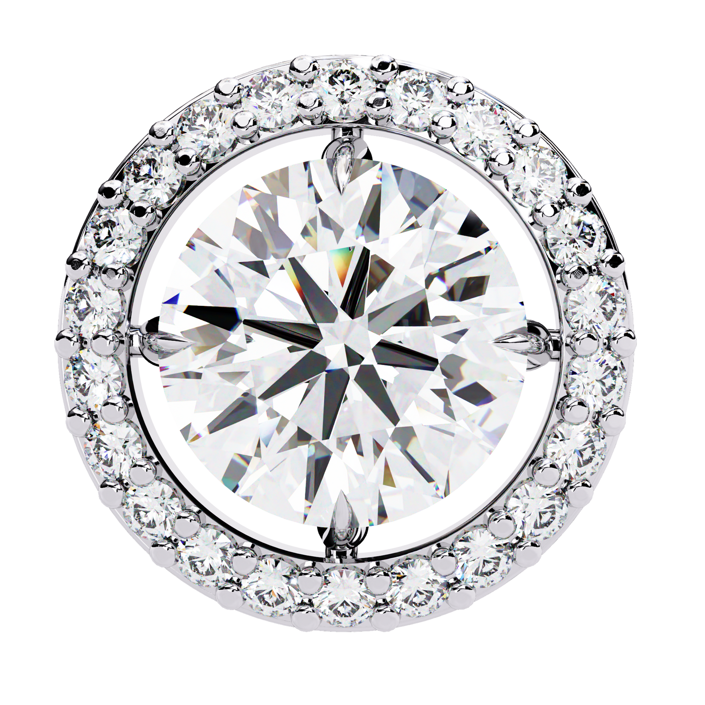 white gold / moissanite, white gold / lab grown