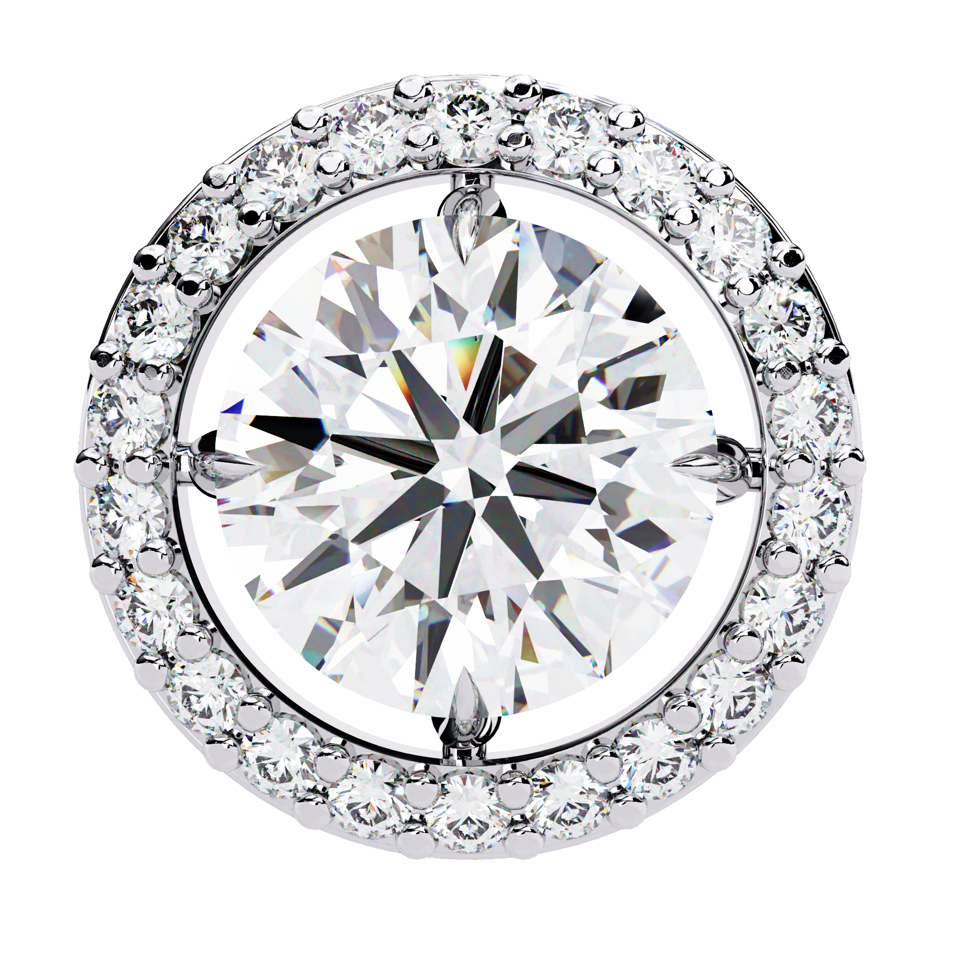 White Gold / Moissanite, White Gold / Lab Grown