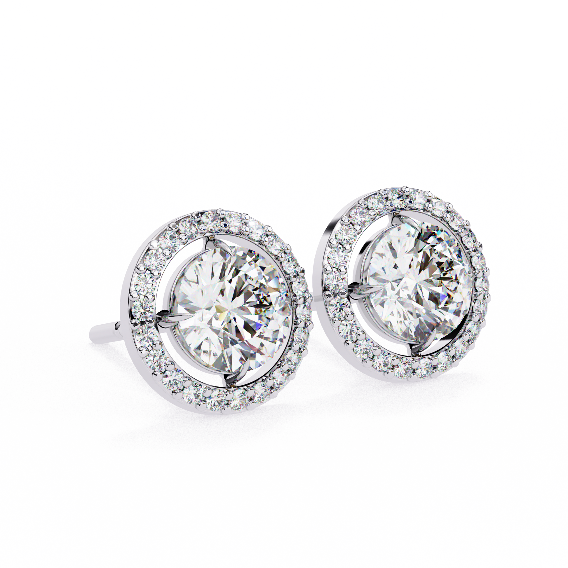 White Gold / Moissanite, White Gold / Lab Grown