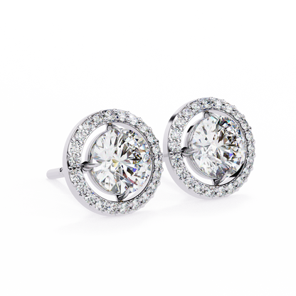White Gold / Moissanite, White Gold / Lab Grown